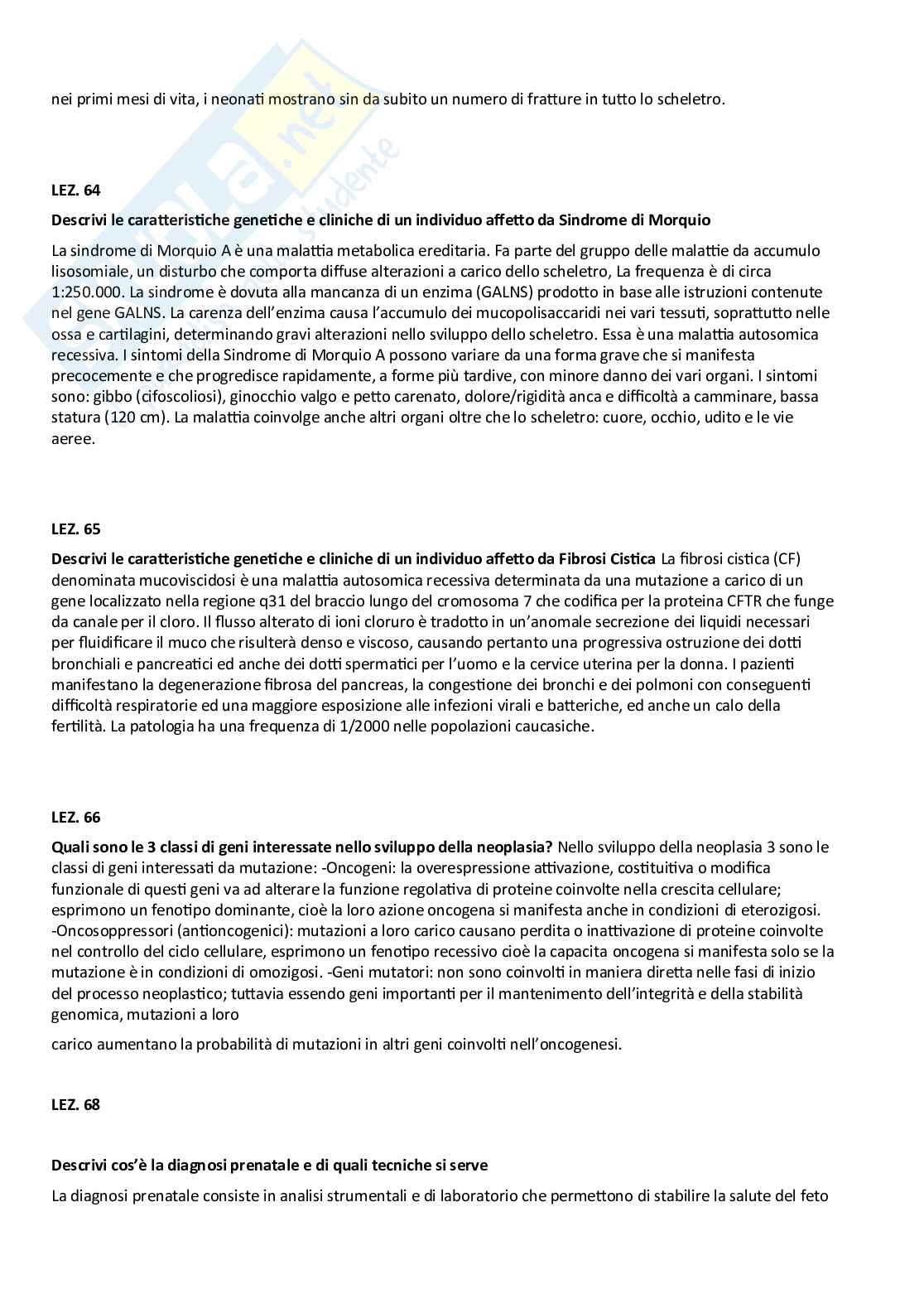 Domande aperte Genetica medica Pag. 41