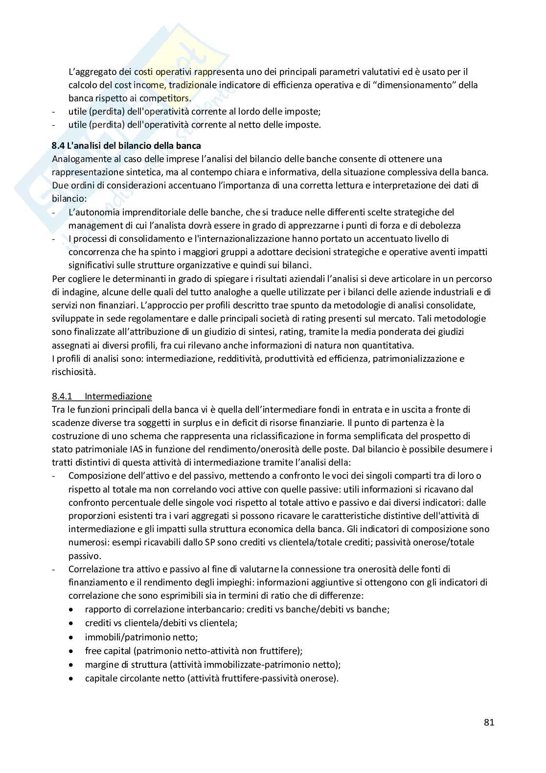 Banca e sistema finanziario - Riassunto Pag. 81