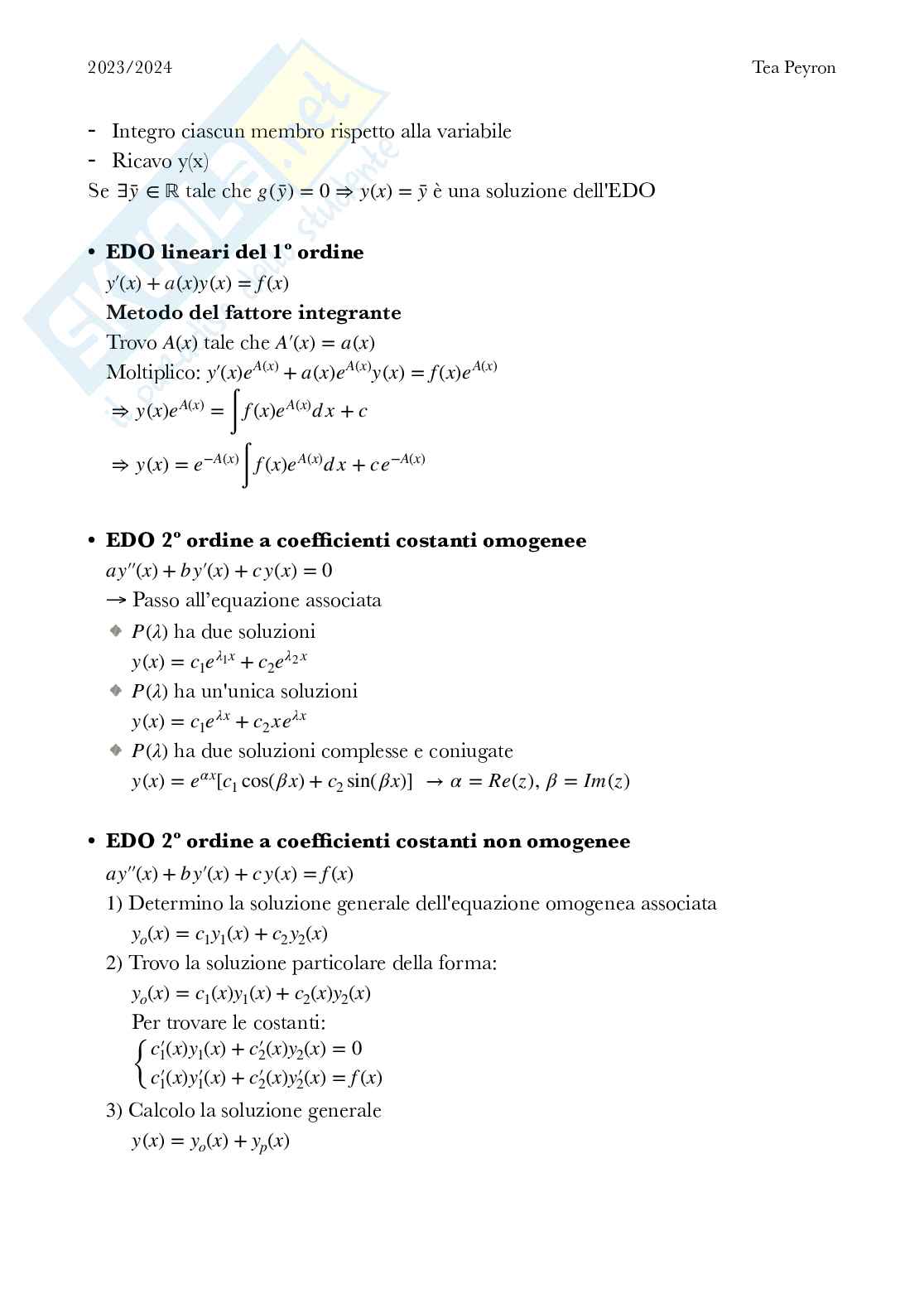 Formulario e Teoremi di Analisi matematica 1 Pag. 11