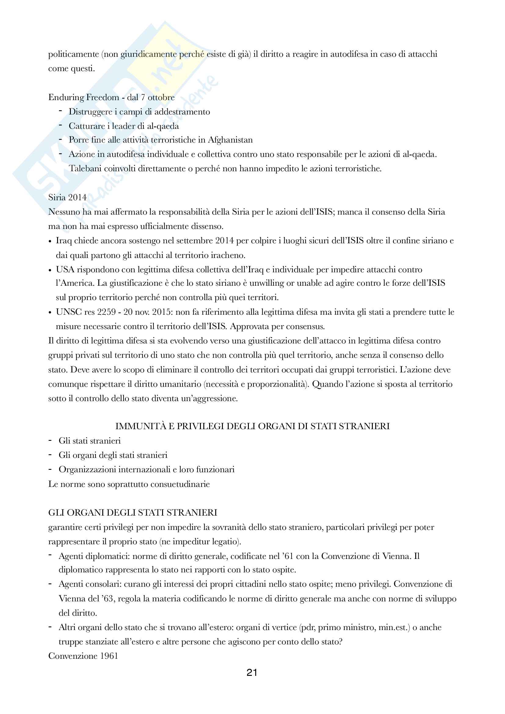 Riassunto esame Diritto internazionale, prof. Adinolfi, libro consigliato Diritto Internazionale Conforti Pag. 21