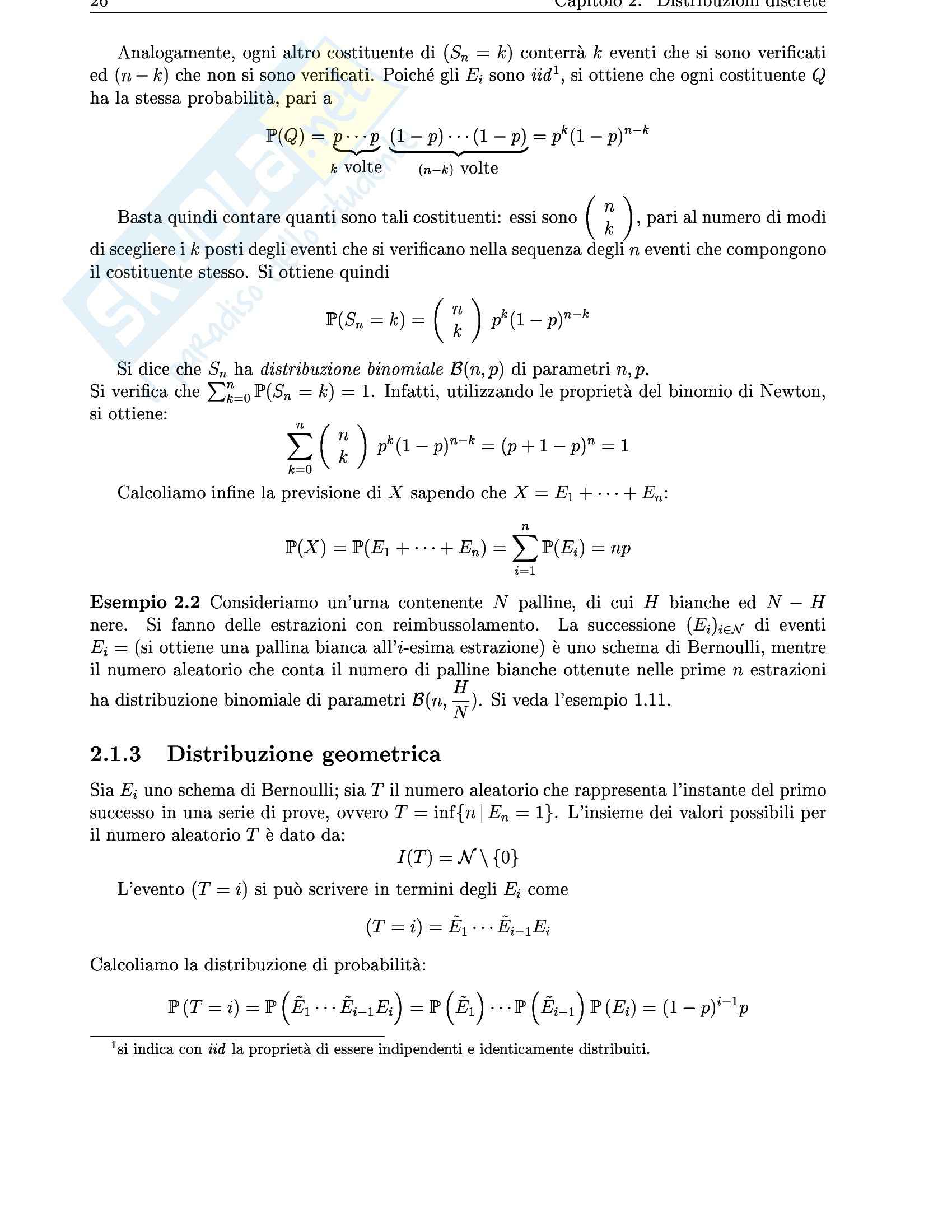 Matematica - calcolo di probabilità e statistica matematica - Appunti Pag. 26