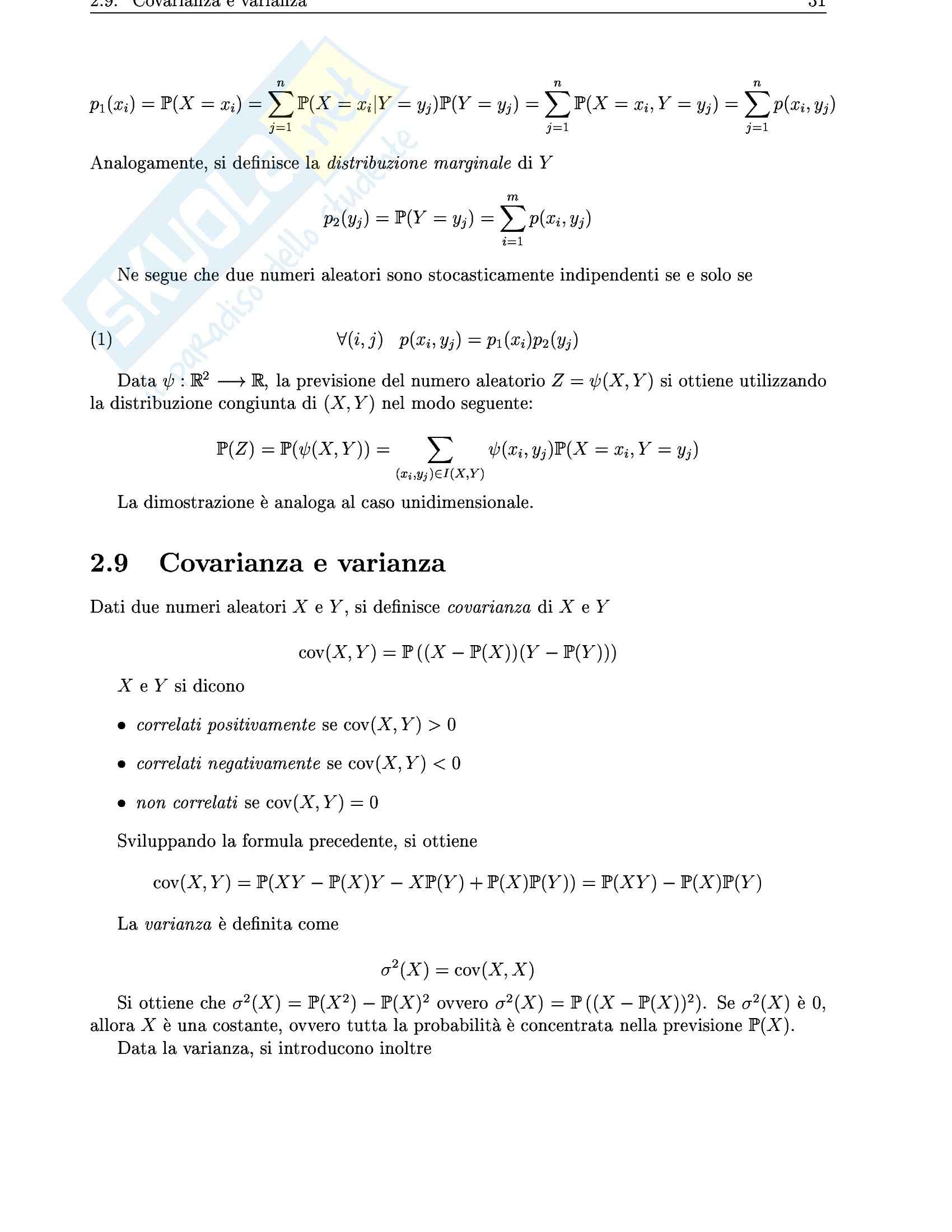 Matematica - calcolo di probabilità e statistica matematica - Appunti Pag. 31