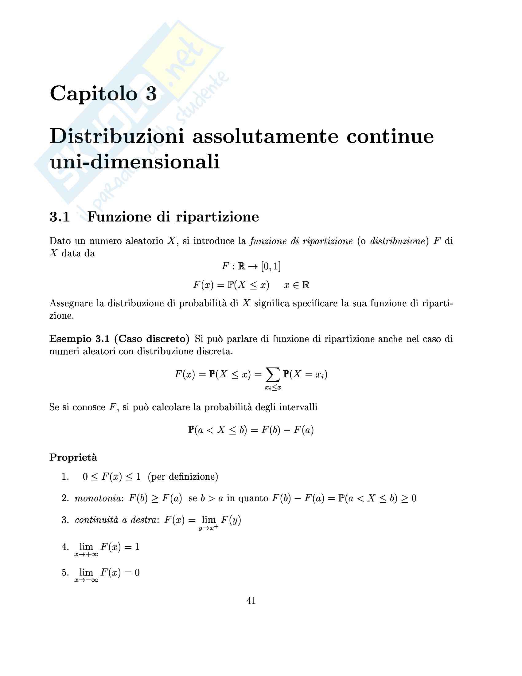 Matematica - calcolo di probabilità e statistica matematica - Appunti Pag. 41