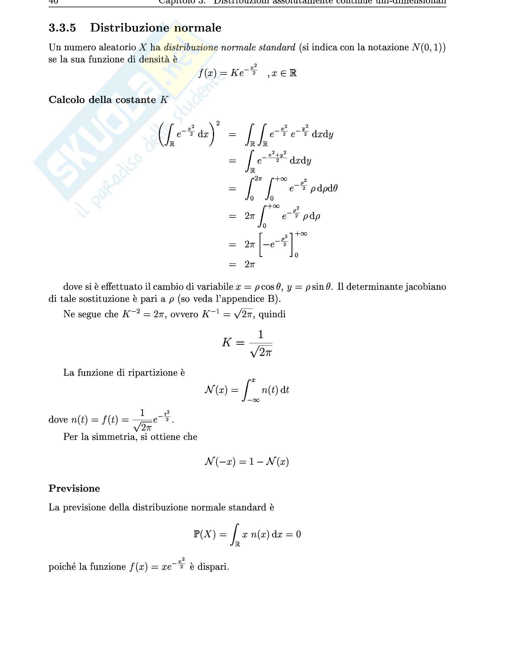 Matematica - calcolo di probabilità e statistica matematica - Appunti Pag. 46