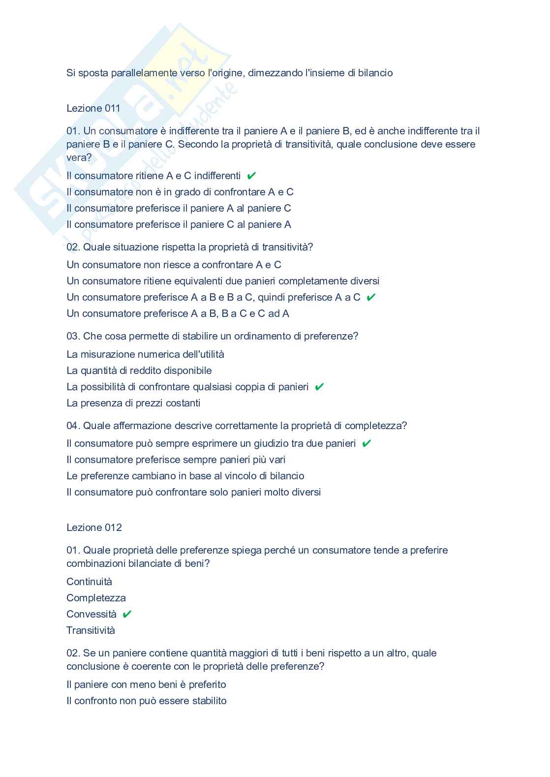 Paniere completo Microeconomia, 2026 Pag. 6