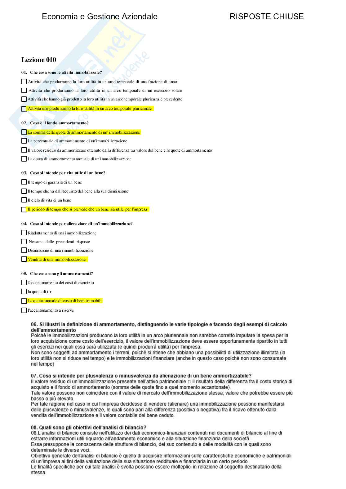 Economia e gestione aziendale - Paniere compilato  Pag. 11