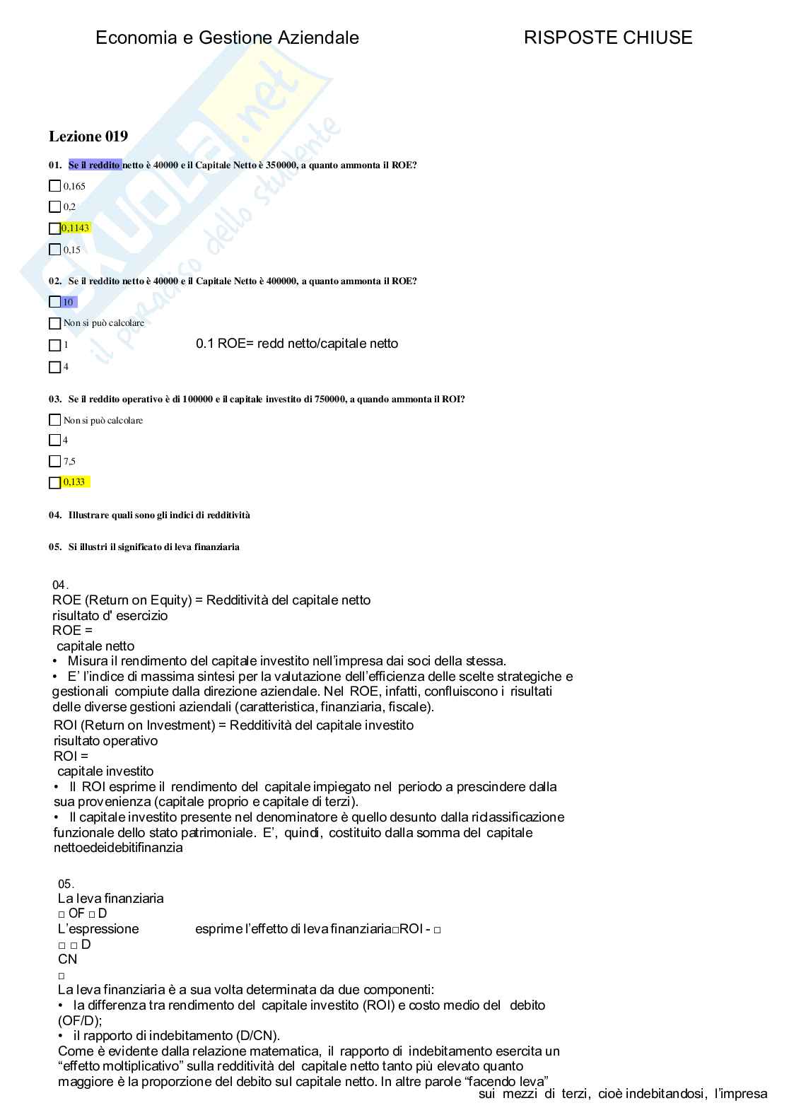 Economia e gestione aziendale - Paniere compilato  Pag. 21