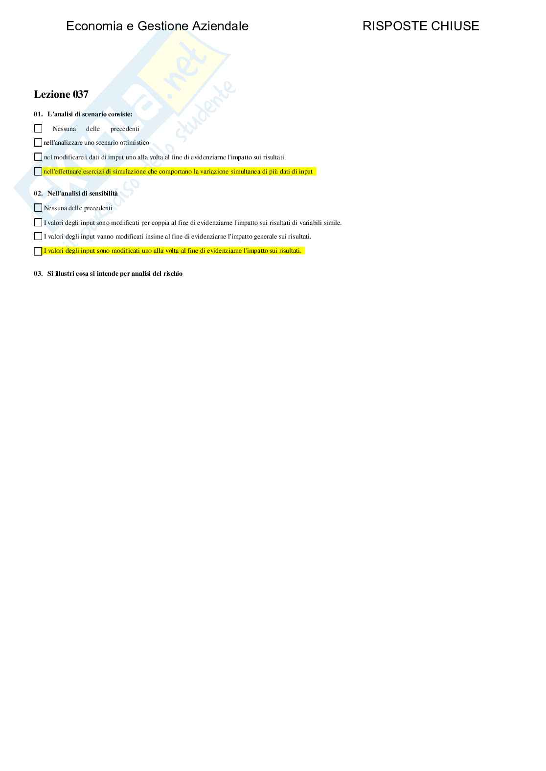 Economia e gestione aziendale - Paniere compilato  Pag. 36
