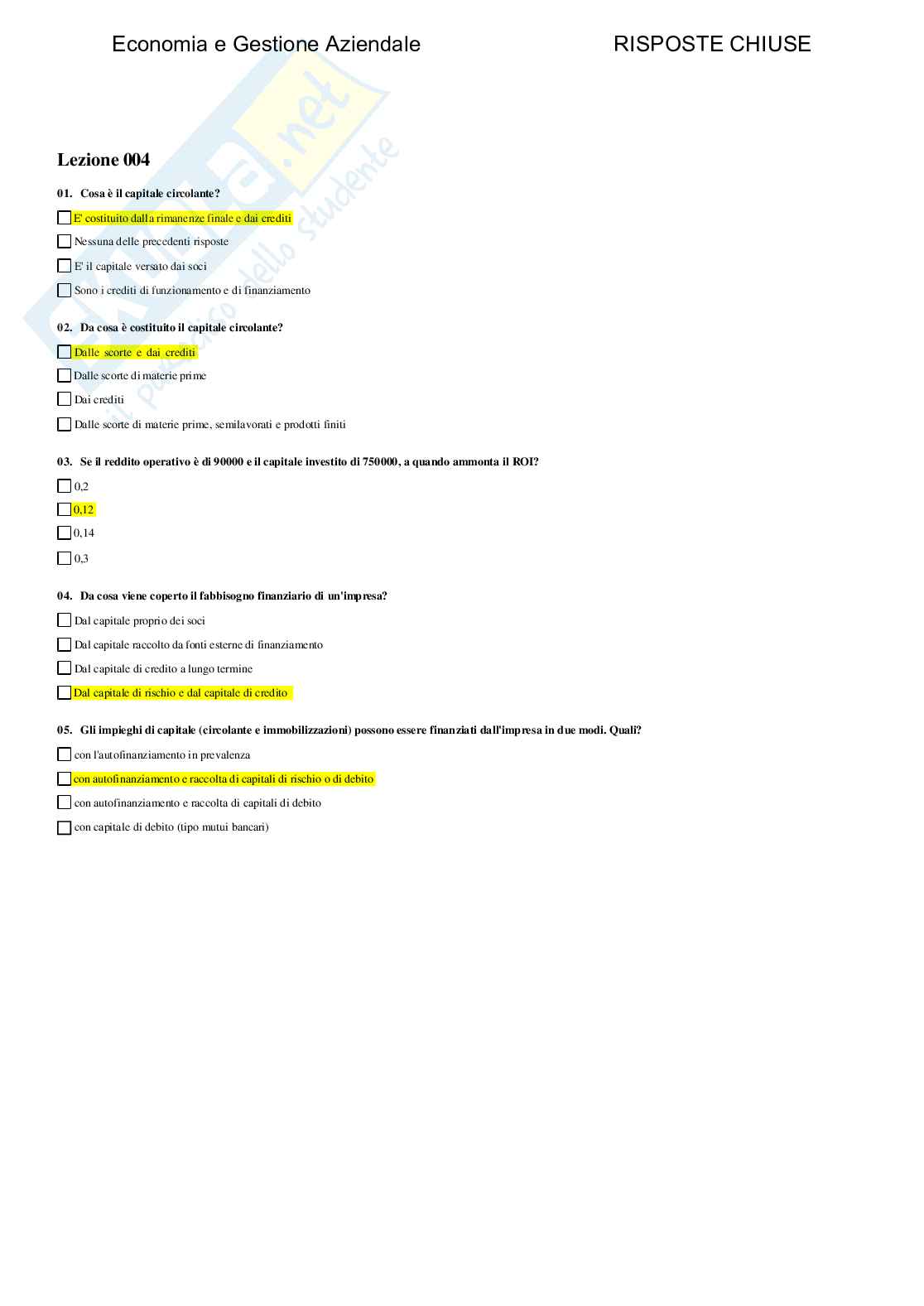 Economia e gestione aziendale - Paniere compilato  Pag. 6