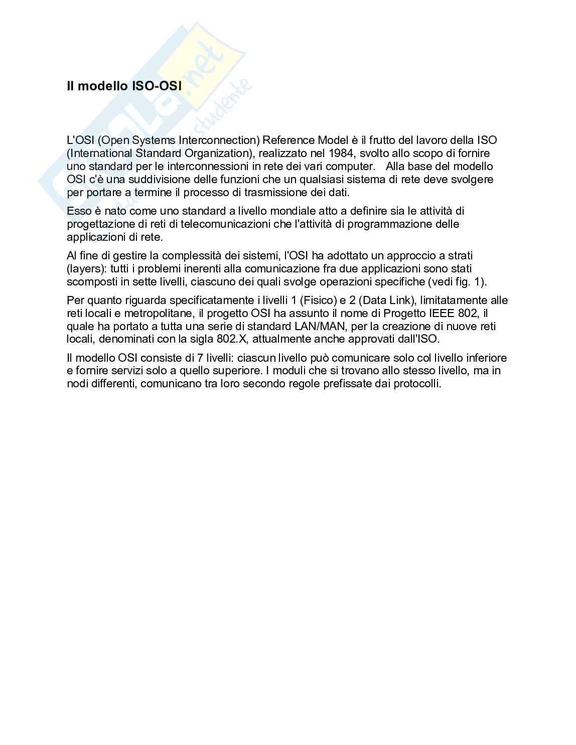 Modello ISO OSI Pag. 1