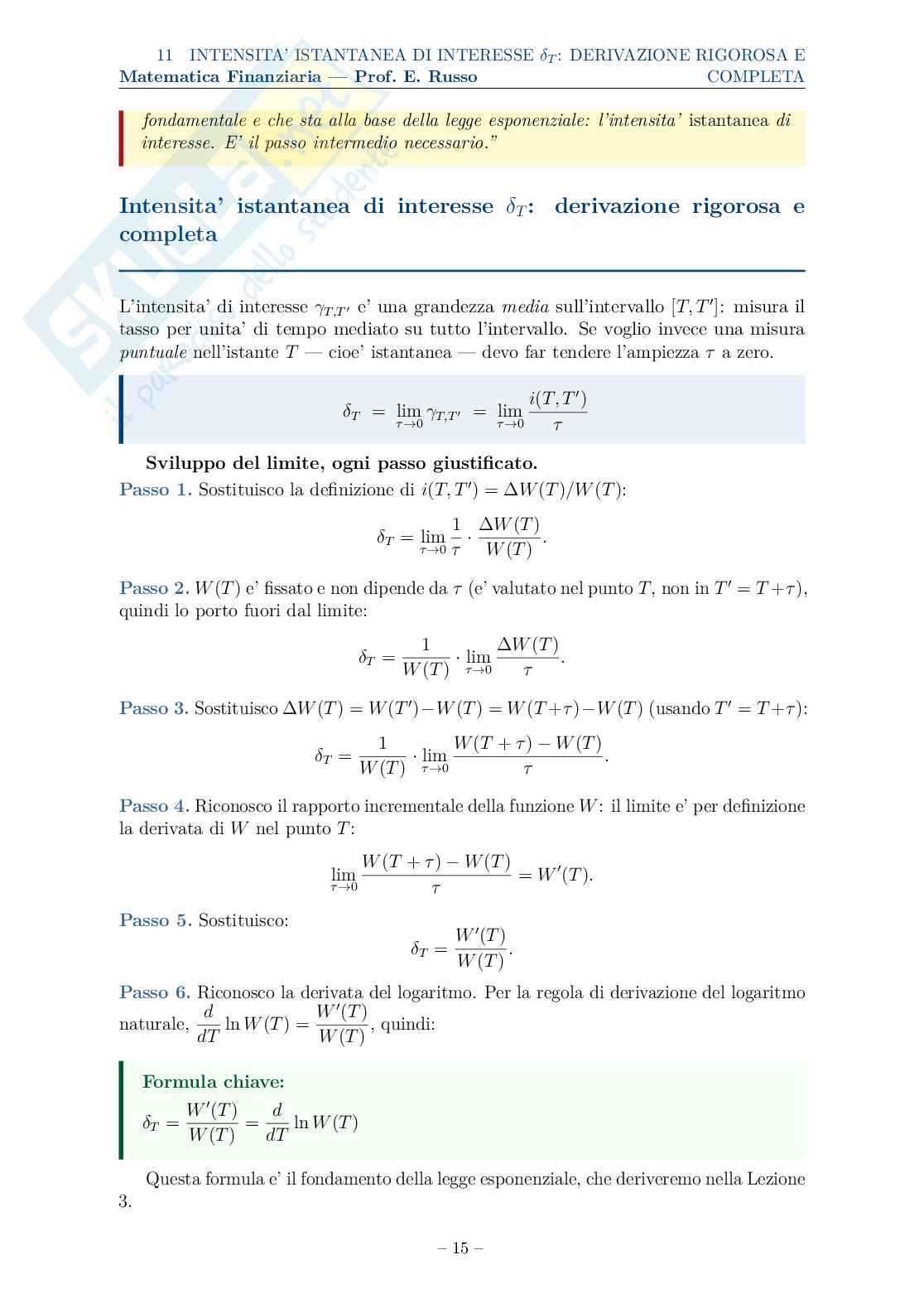 Appunti completi, formule ed esercizi svolti di Matematica finanziaria Pag. 16