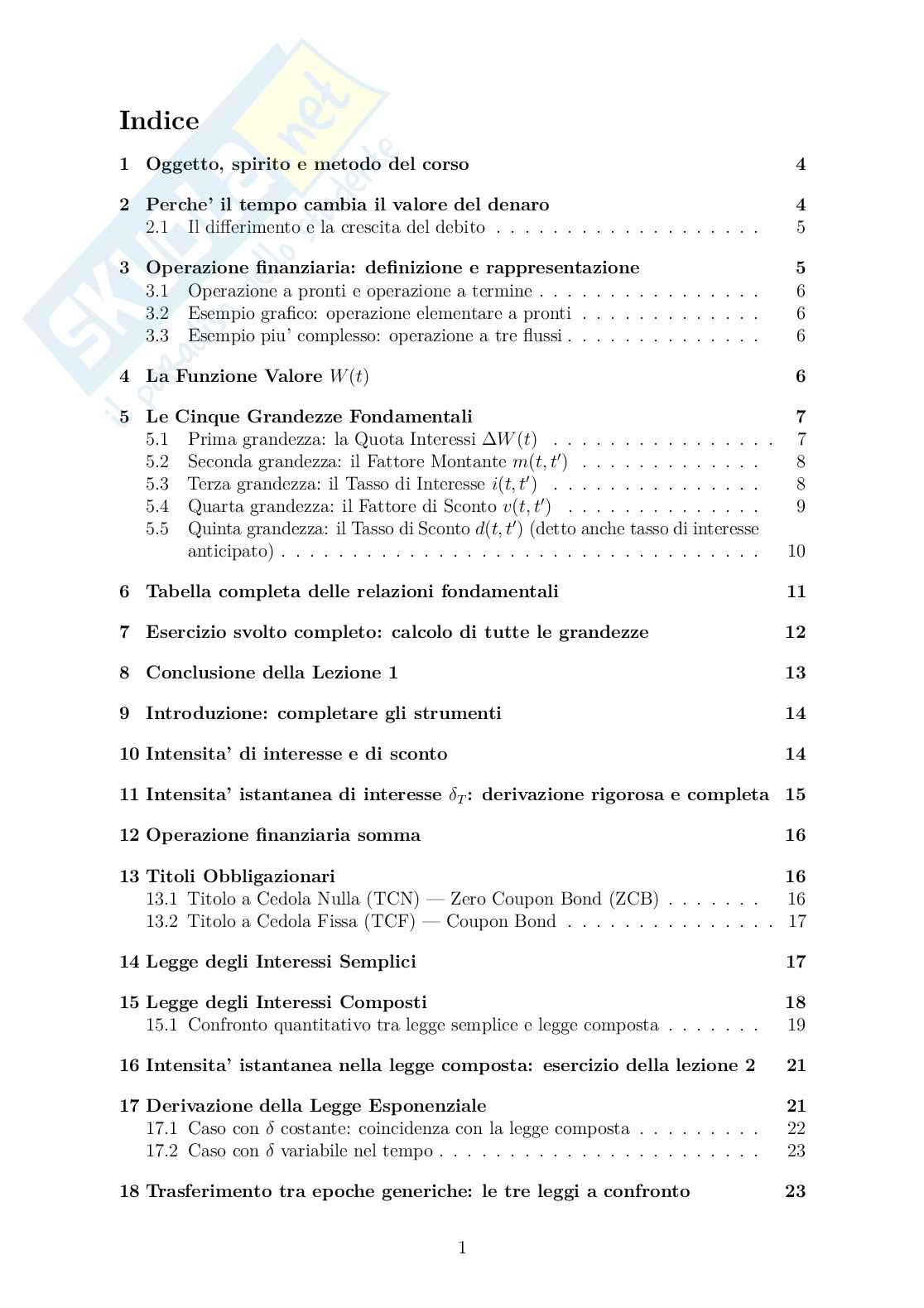 Appunti completi, formule ed esercizi svolti di Matematica finanziaria Pag. 2
