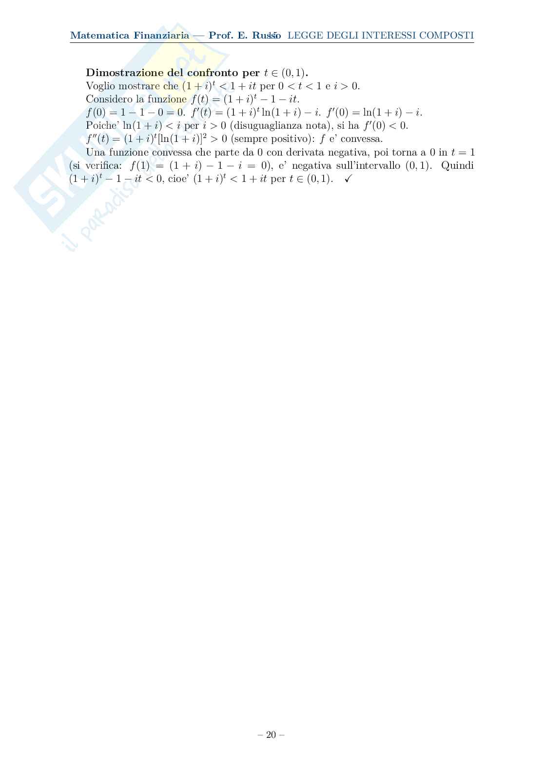 Appunti completi, formule ed esercizi svolti di Matematica finanziaria Pag. 21