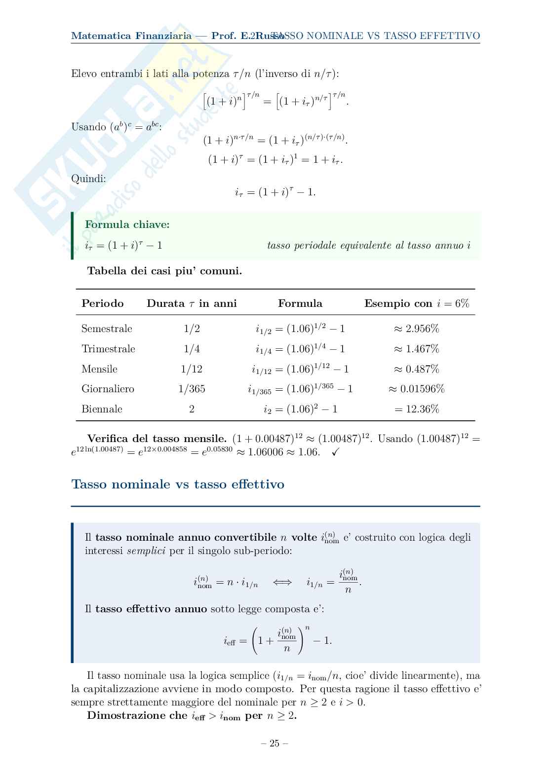 Appunti completi, formule ed esercizi svolti di Matematica finanziaria Pag. 26