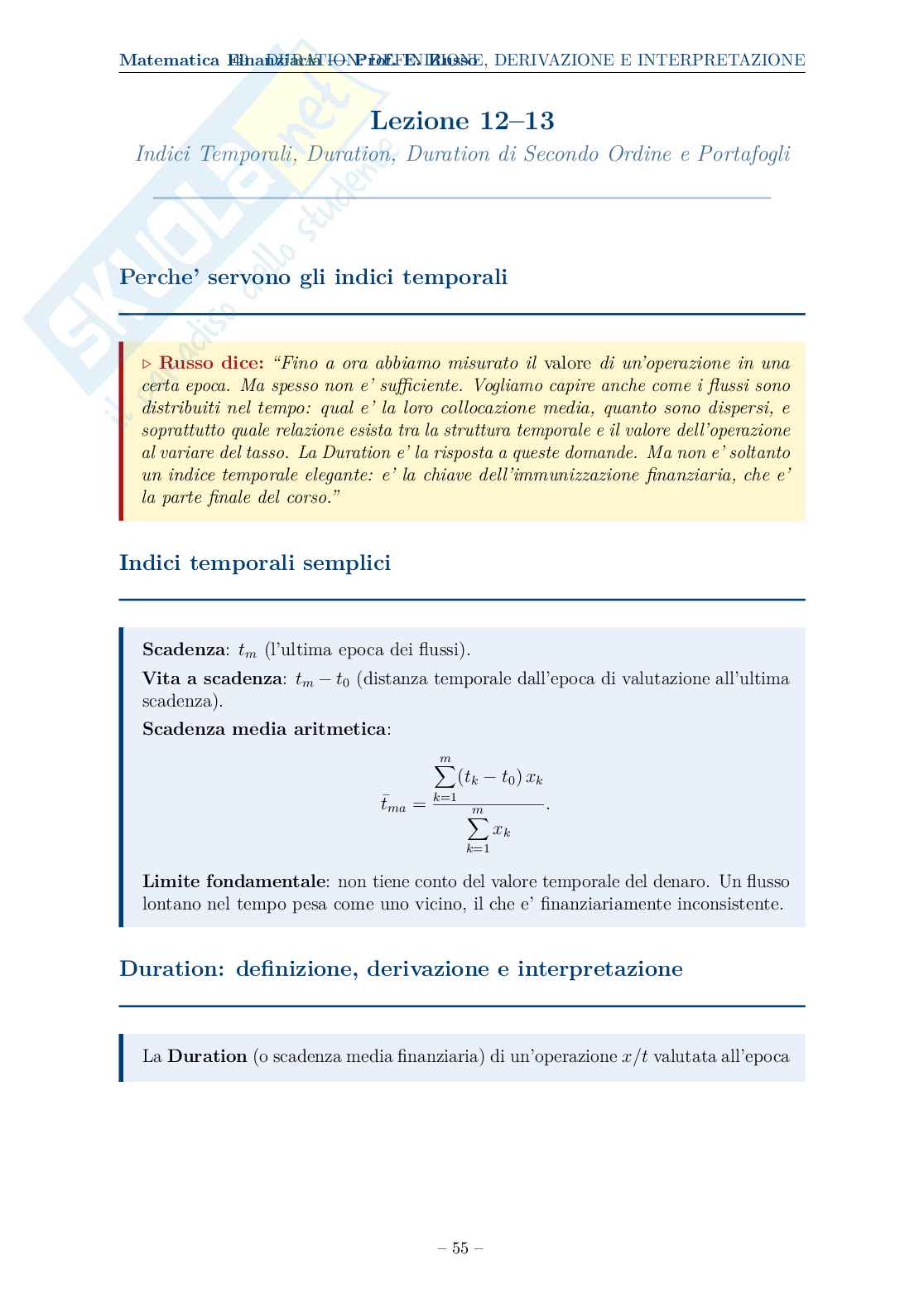 Appunti completi, formule ed esercizi svolti di Matematica finanziaria Pag. 56