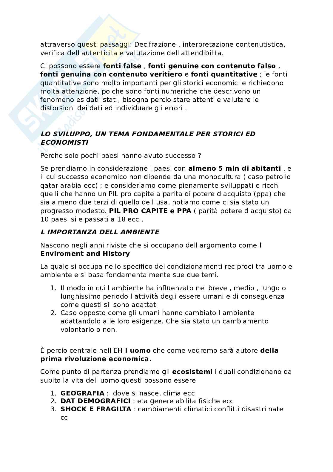 Secondo parziale Istituzioni di storia economica Pag. 2