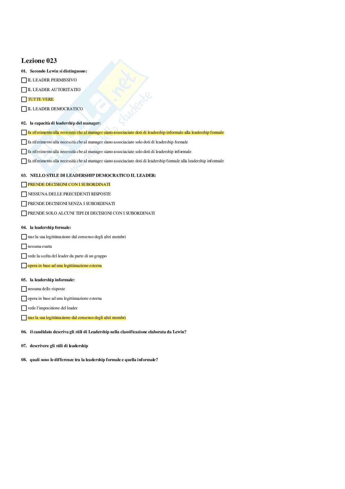 Paniere Economia aziendale (2026) - Risposte multiple corrette Pag. 31