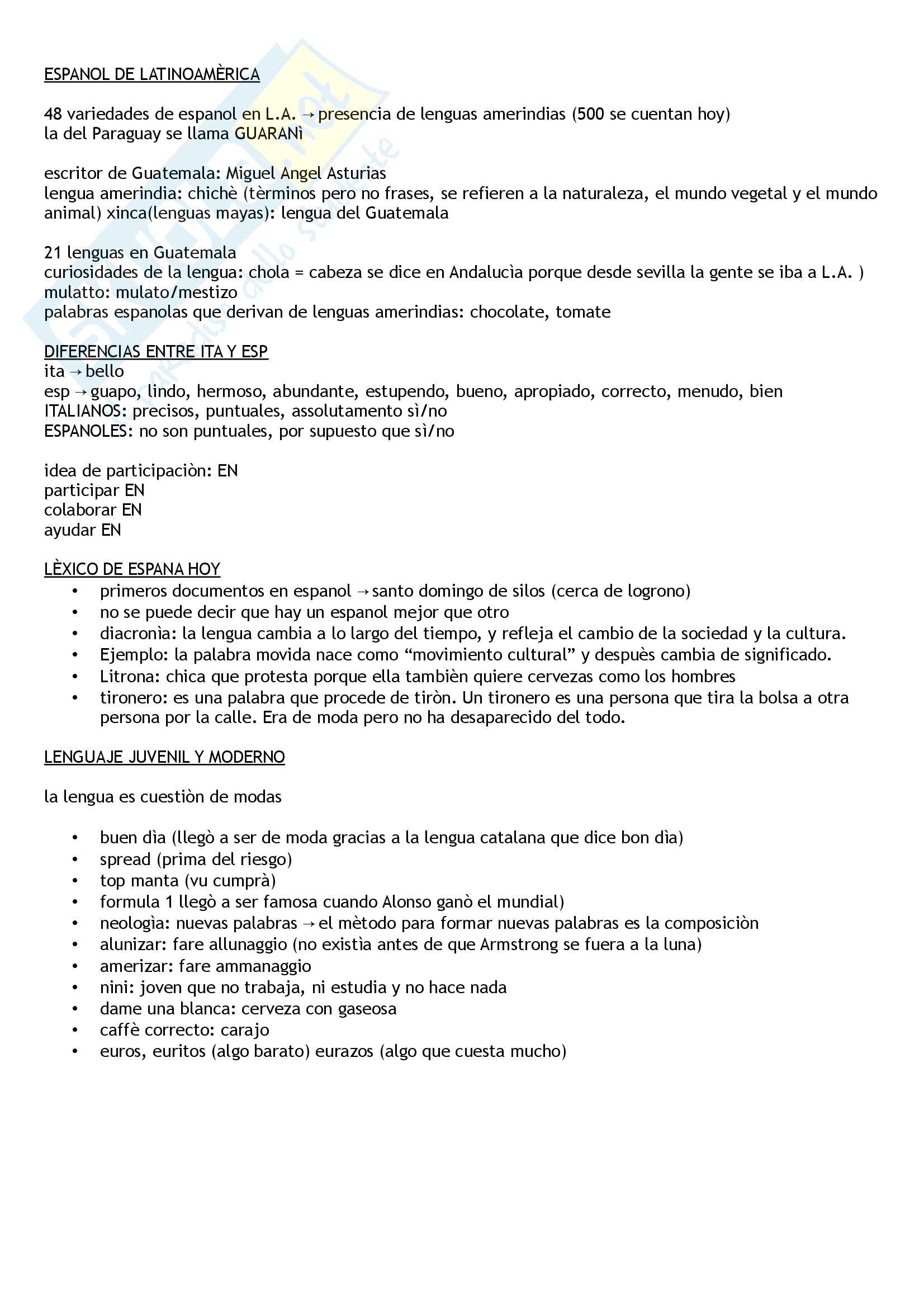 Appunti di lingua spagnola 1 - Fonètica, formas verbales, lenguaje de los jovenes, fraseologìa, lèxico Pag. 11