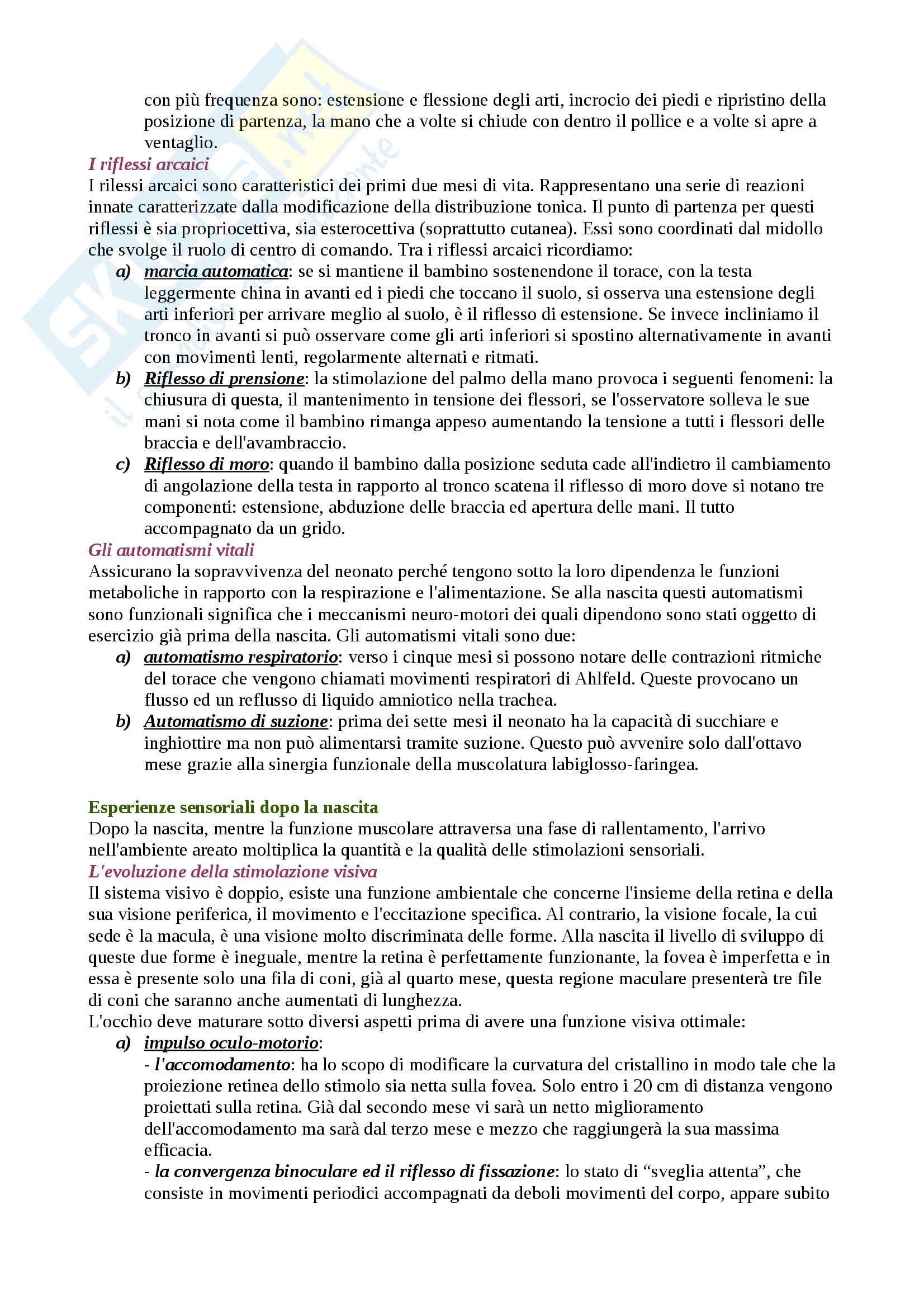 Riassunto esame Movimento Umano, prof. Bensi, libro consigliato Lo Sviluppo Psicomotorio dalla Nascita ai 6 Anni, Le Boulch Pag. 2