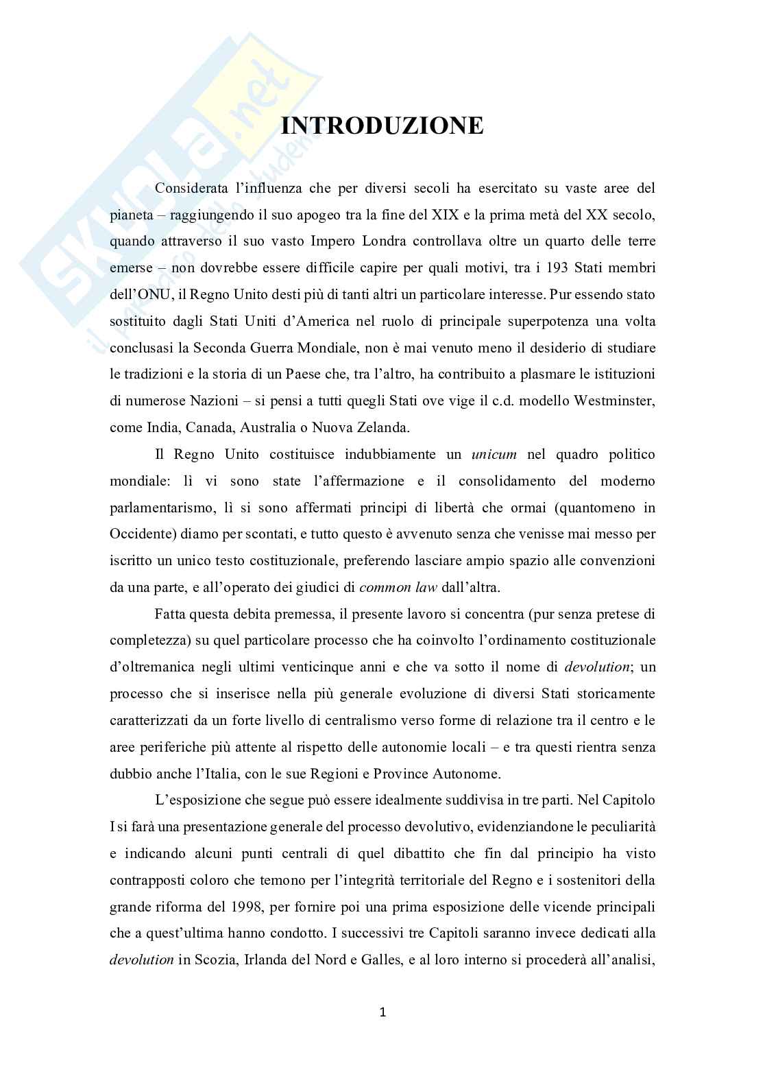 Devolution in Scozia, Irlanda del Nord e Galles. Origini, sviluppo e prospettive Pag. 11