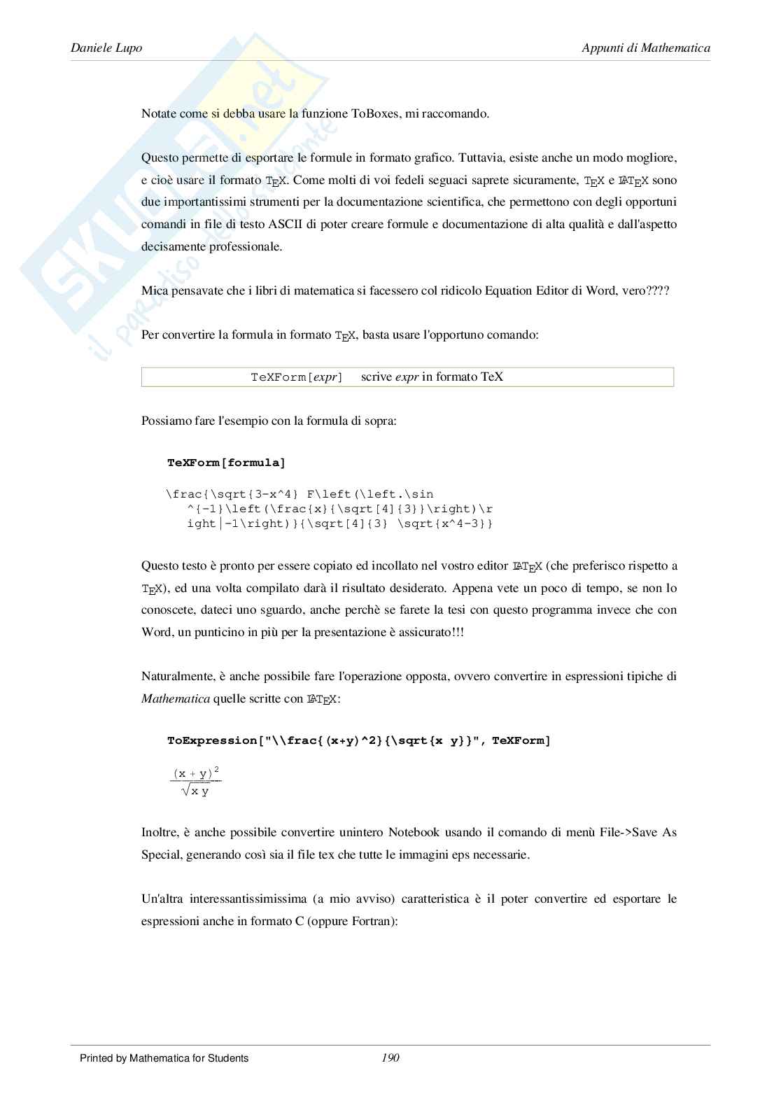 Manuale di Mathematica 06 Pag. 11