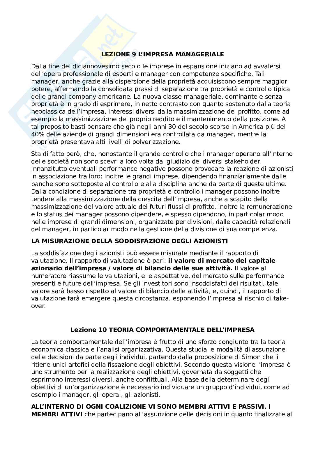 Appunti lezioni Imprese e mercati Pag. 11