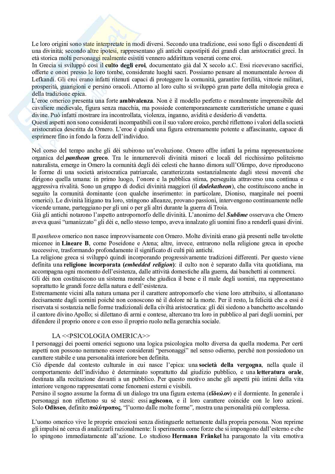 Riassunto esame Letteratura greca, Prof. Catenacci Carmine, libro consigliato Letteratura greca. Da Omero al secolo VI d.C., Guidorizzi Pag. 11