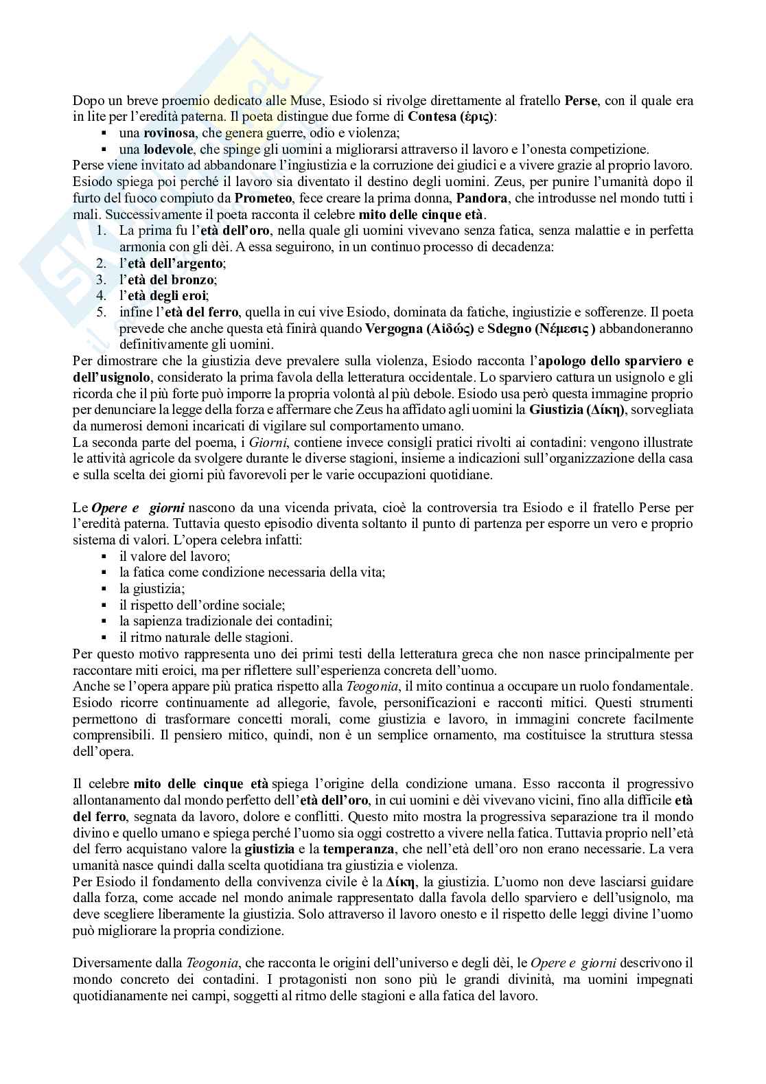 Riassunto esame Letteratura greca, Prof. Catenacci Carmine, libro consigliato Letteratura greca. Da Omero al secolo VI d.C., Guidorizzi Pag. 21