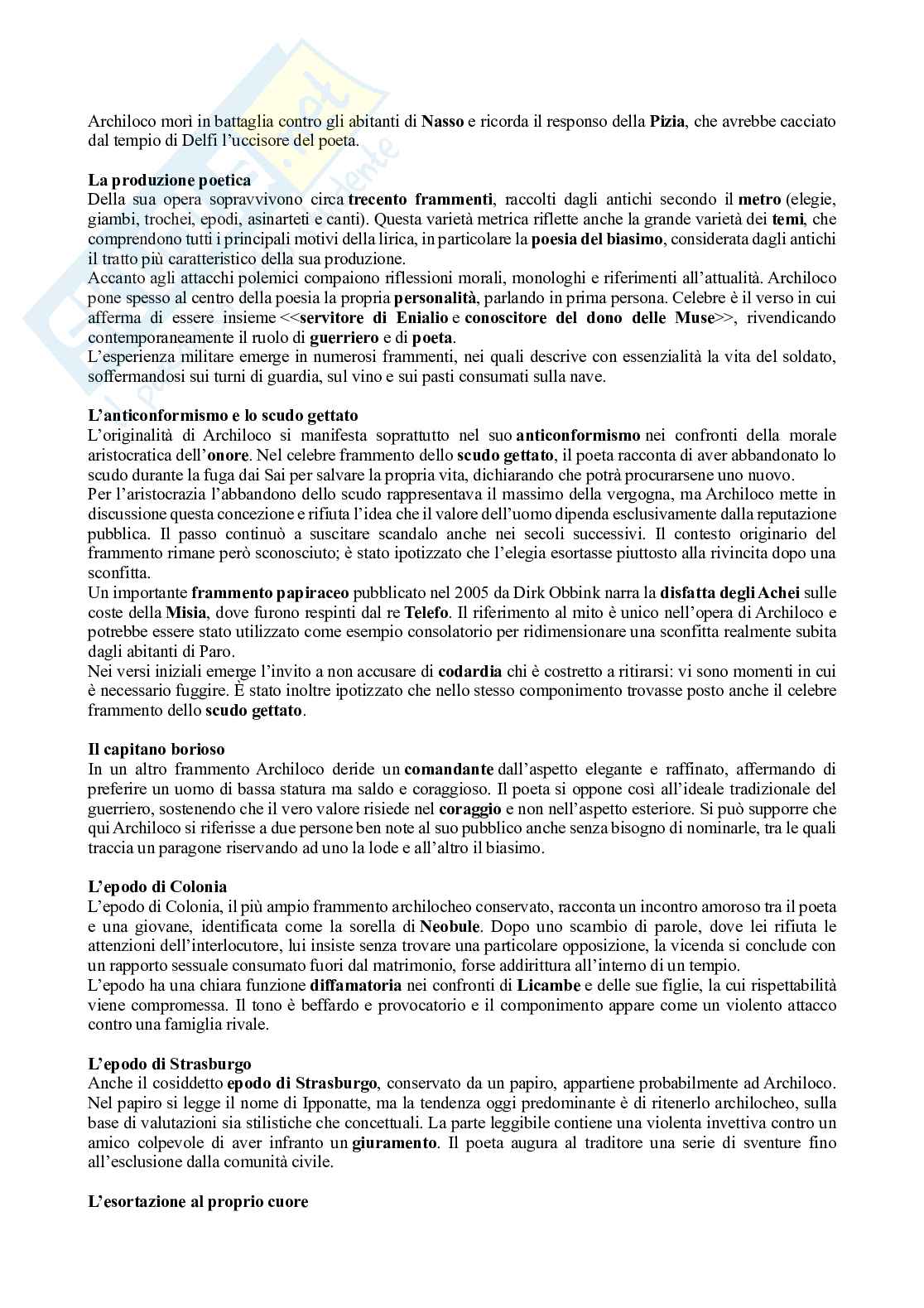 Riassunto esame Letteratura greca, Prof. Catenacci Carmine, libro consigliato Letteratura greca. Da Omero al secolo VI d.C., Guidorizzi Pag. 26