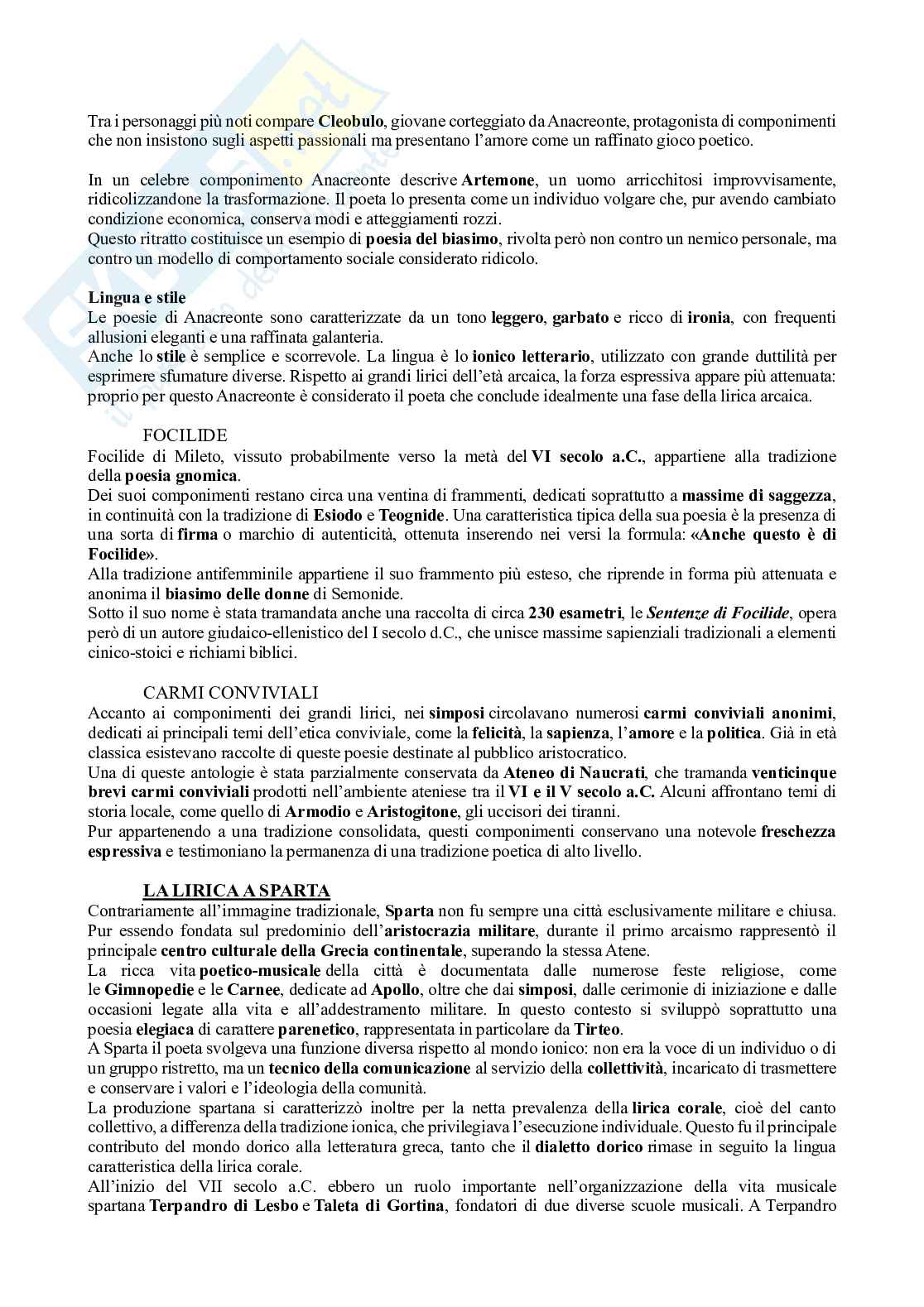 Riassunto esame Letteratura greca, Prof. Catenacci Carmine, libro consigliato Letteratura greca. Da Omero al secolo VI d.C., Guidorizzi Pag. 31