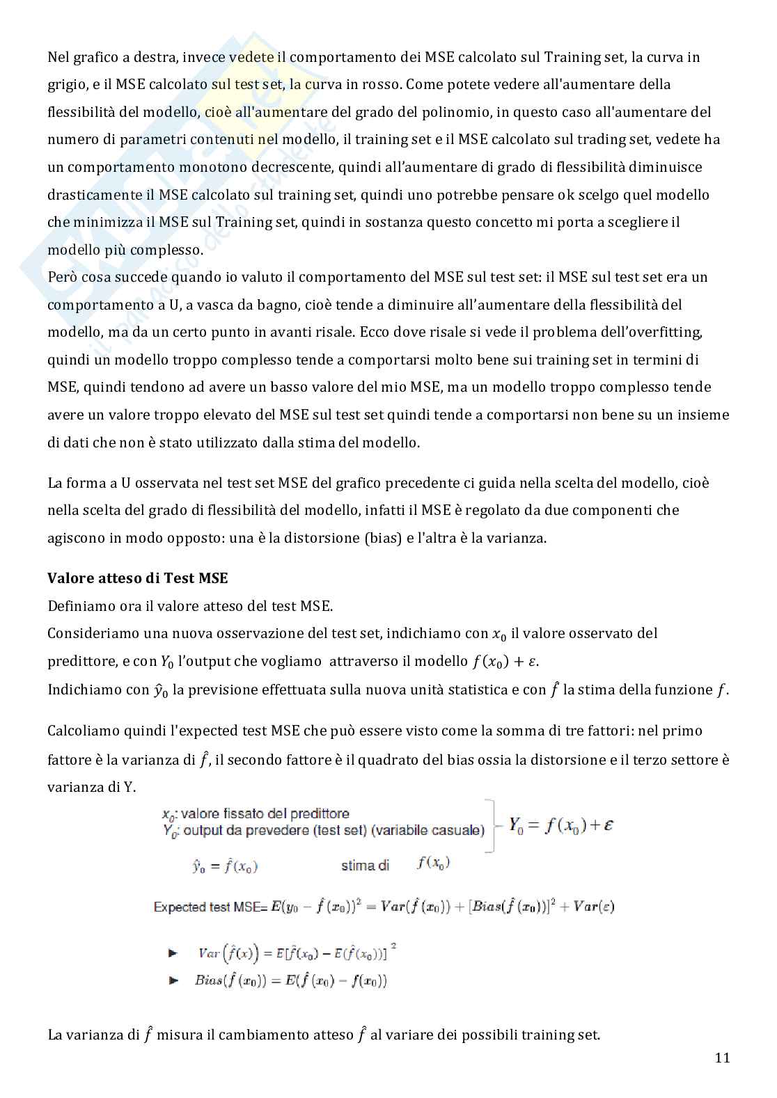 Statistical learning, appunti di teoria completa, prof. Osmetti Pag. 11