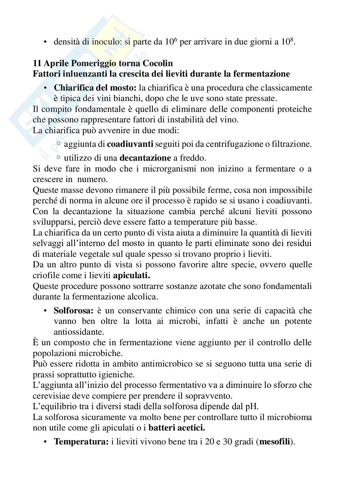 Microbiologia enologica - Appunti COMPLETI di microbiologia enologica presi al computer durante le lezioni in presenza - 60 pagine Pag. 36