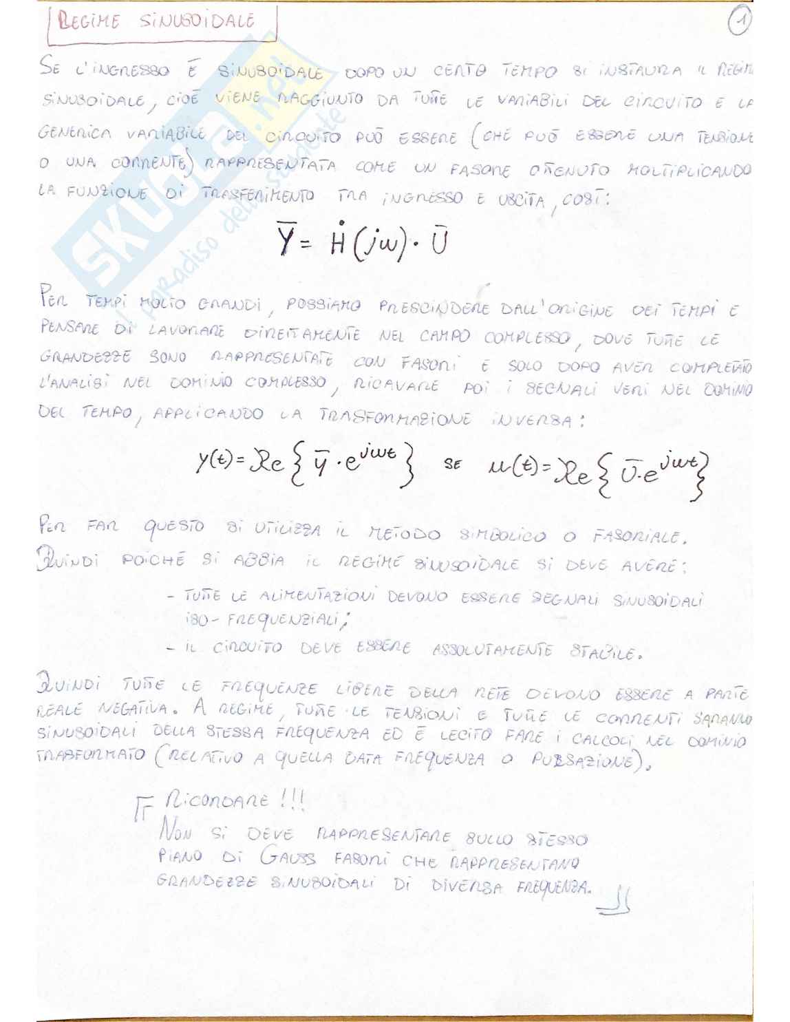 Regime sinusoidale Pag. 1