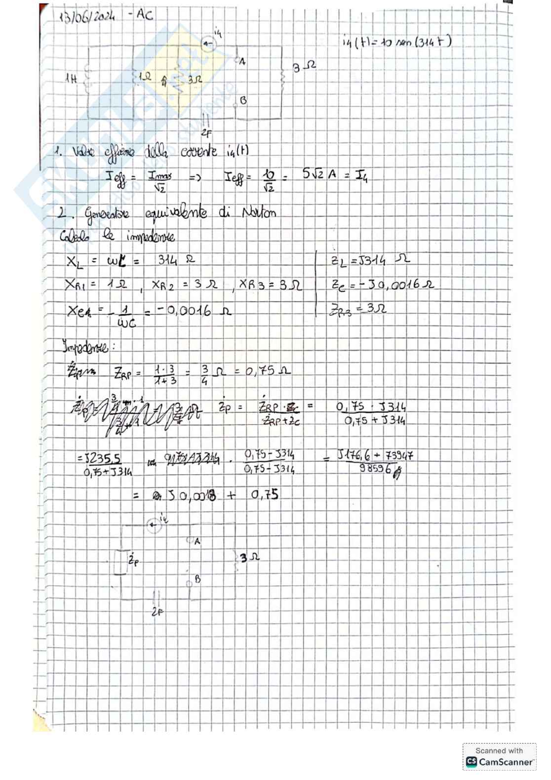 Raccolta esercizi completa Principi di ingegneria elettrica, 2025/2026 Pag. 26