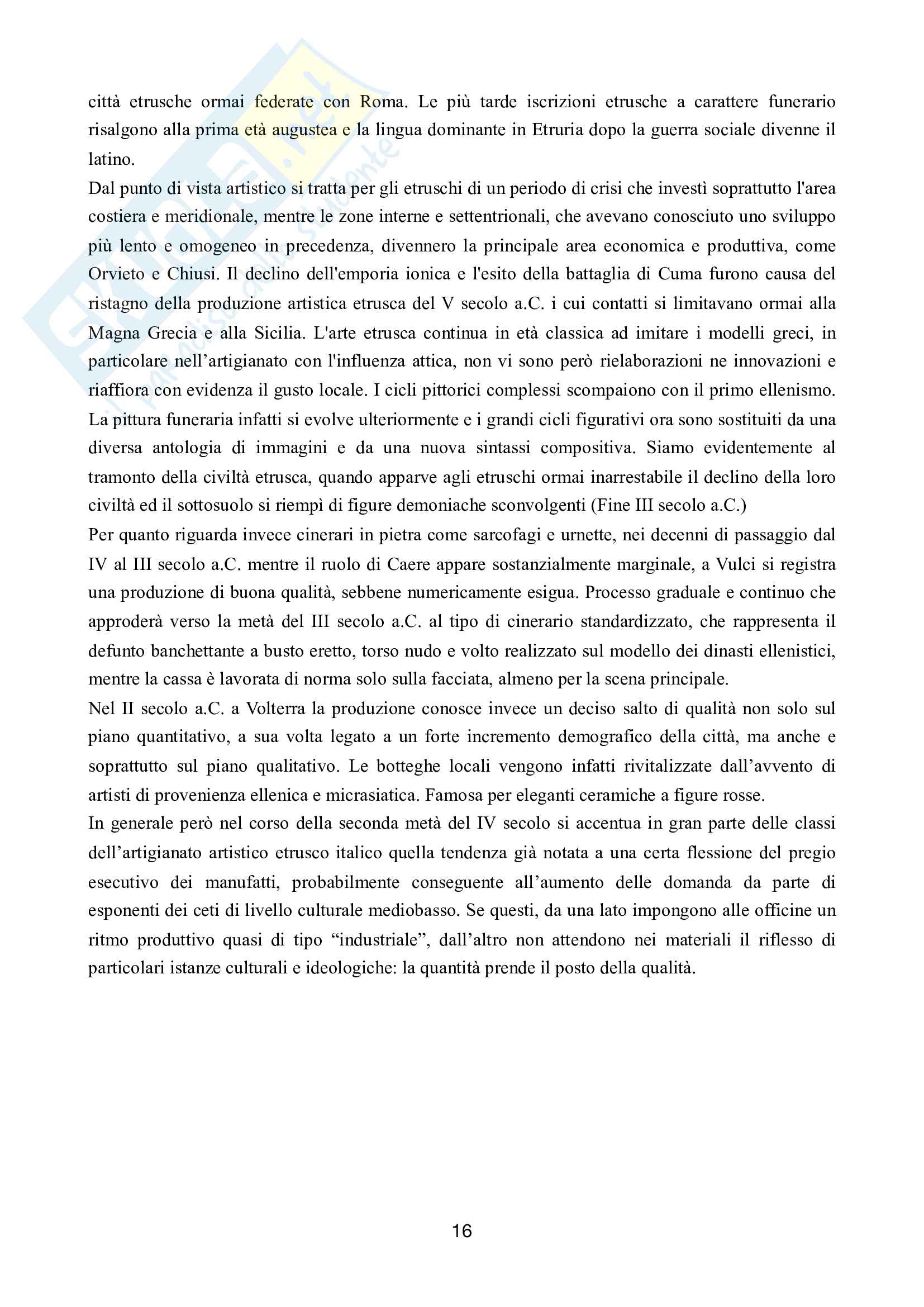 Riassunto materiale - Etruscologia e Antichità Italiche Pag. 16