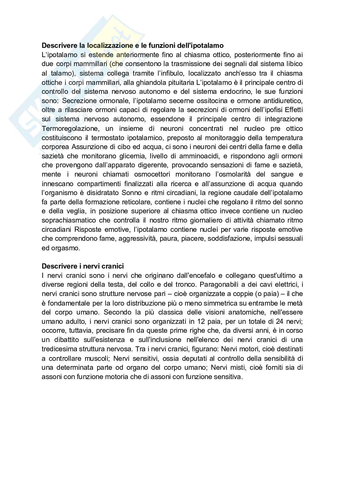Paniere Anatomia umana - (2026) - Risposte aperte corrette  Pag. 36