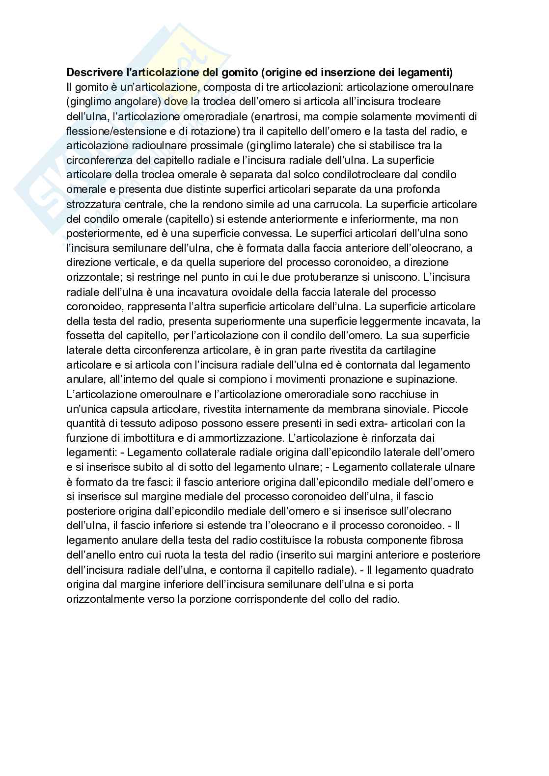 Paniere Anatomia umana - (2026) - Risposte aperte corrette  Pag. 56