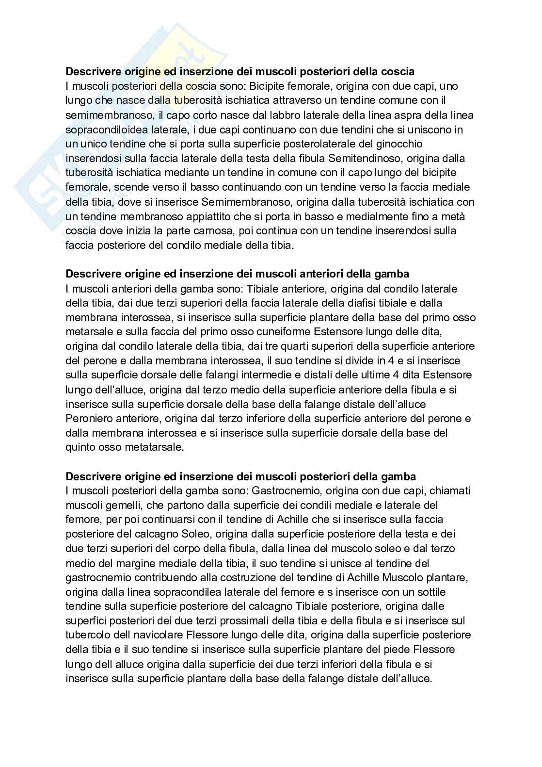 Paniere Anatomia umana - (2026) - Risposte aperte corrette  Pag. 61