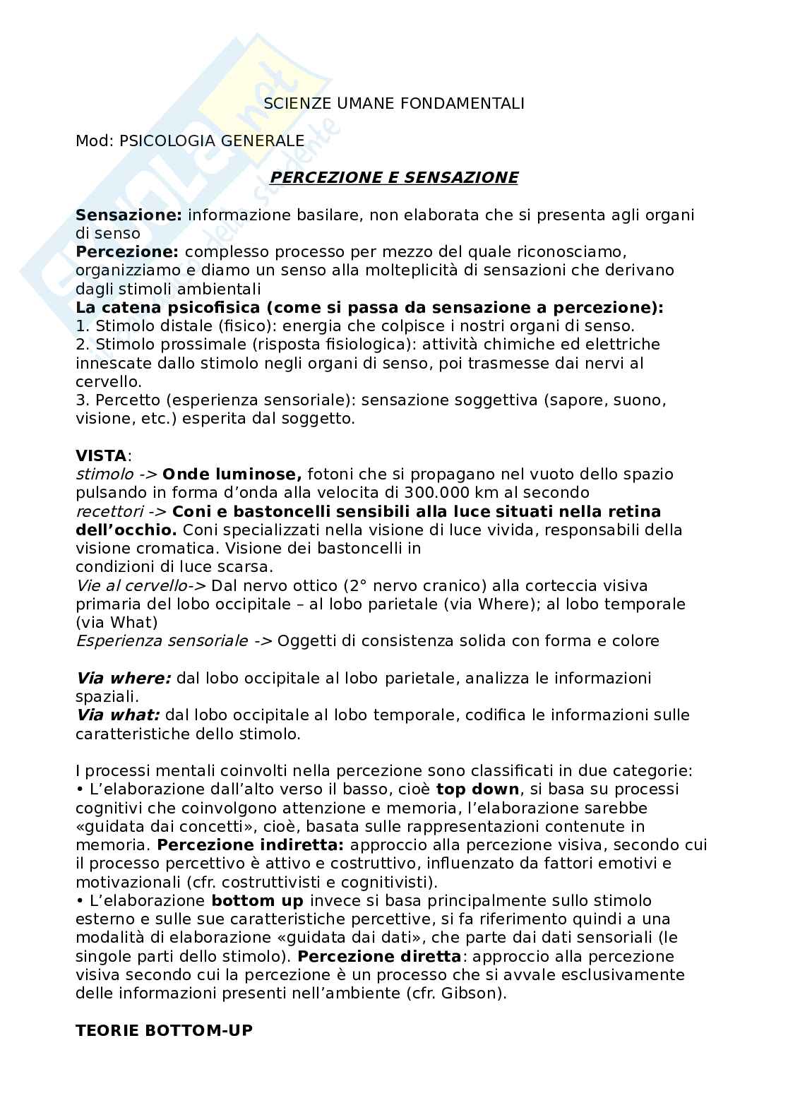 Psicologia generale Pag. 1