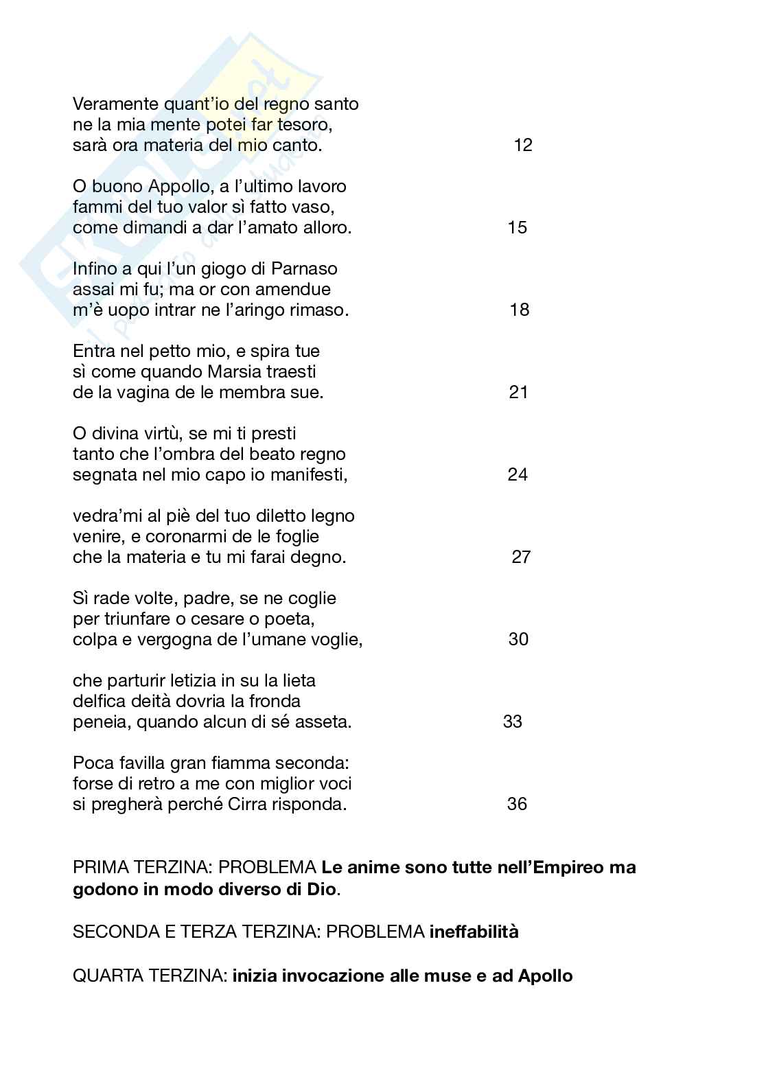 Divina commedia, Paradiso - Analisi di alcuni canti Pag. 2