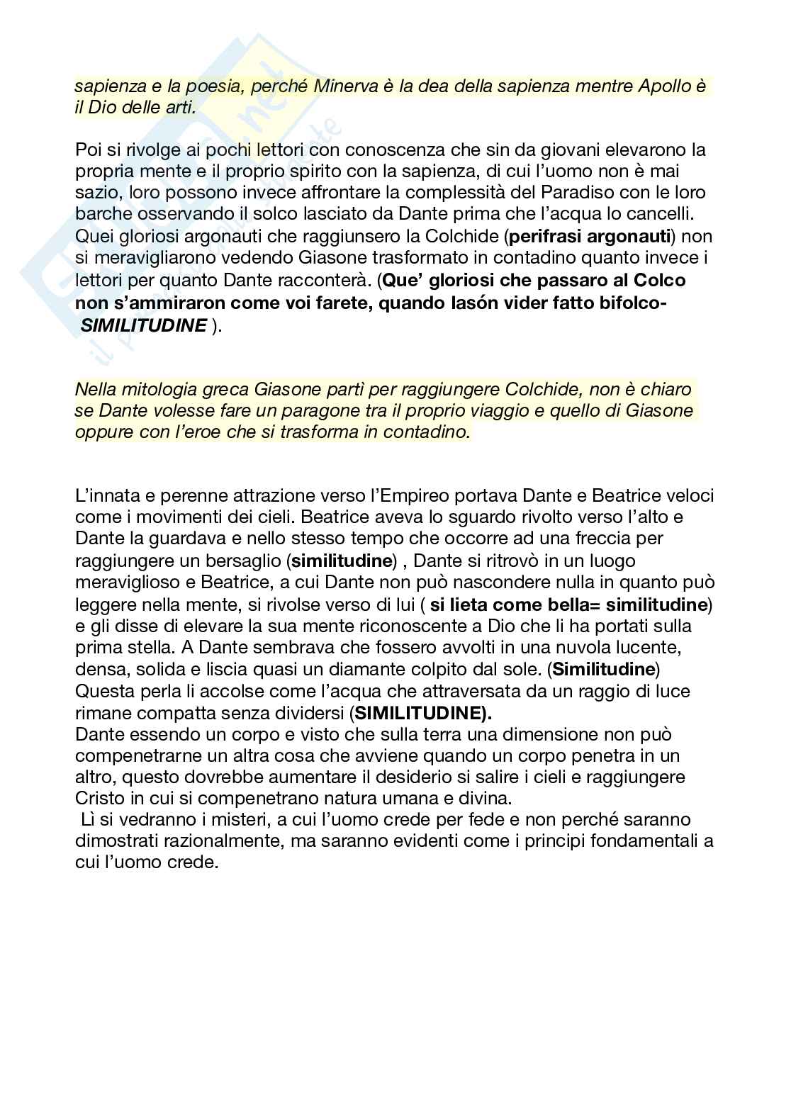 Divina commedia, Paradiso - Analisi di alcuni canti Pag. 6