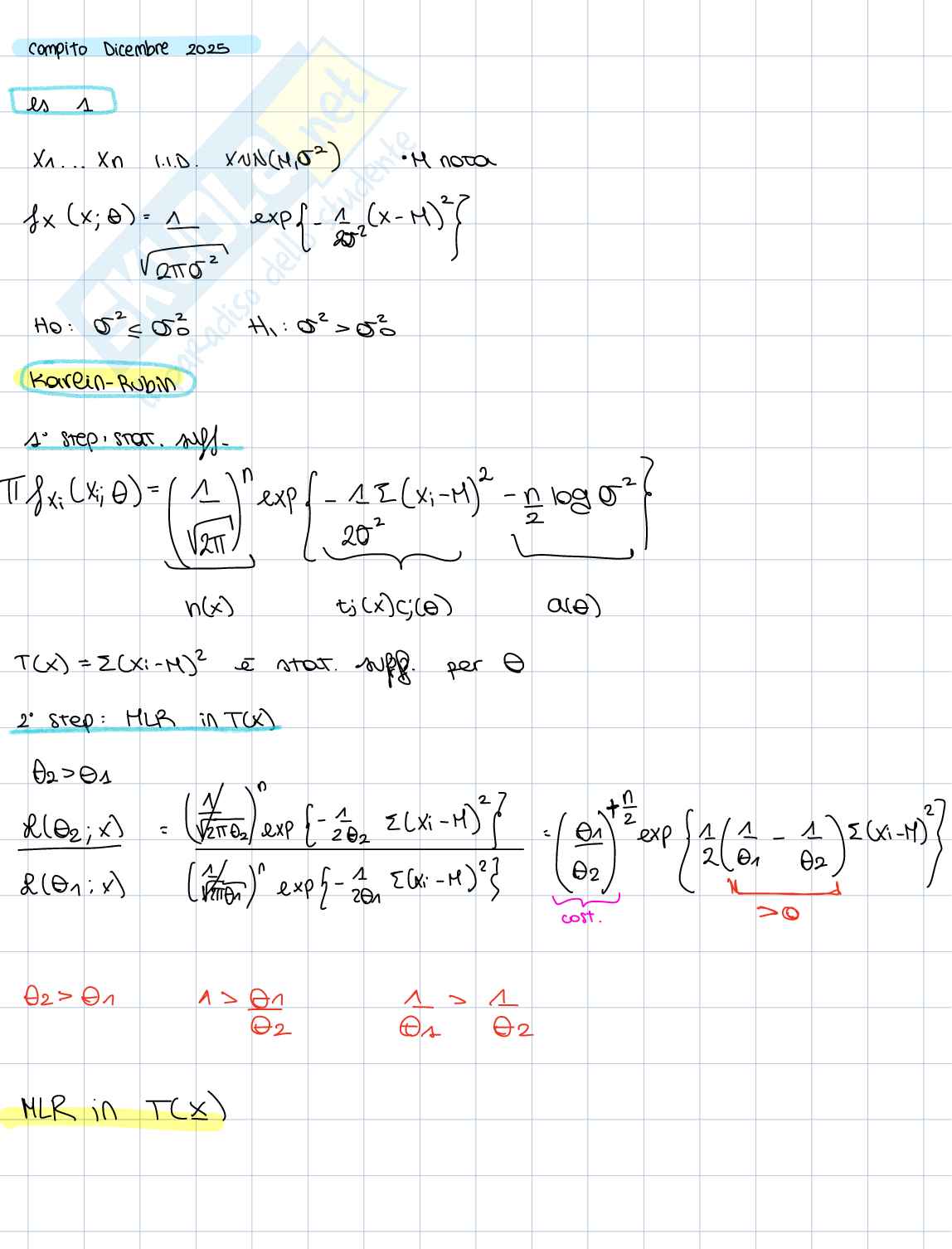 Scritto Inferenza Pag. 1