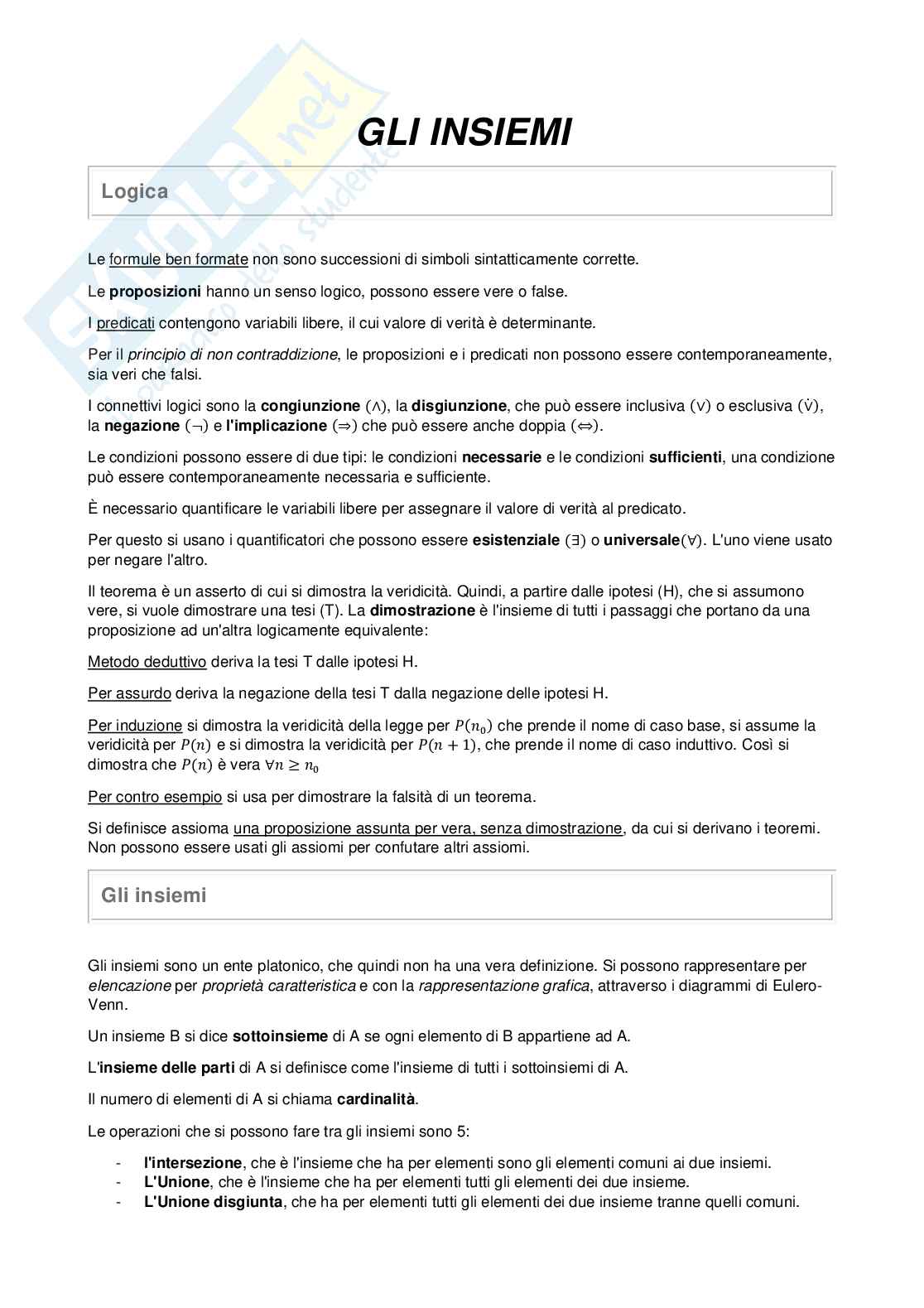 Riassunto esame Analisi I Pag. 1
