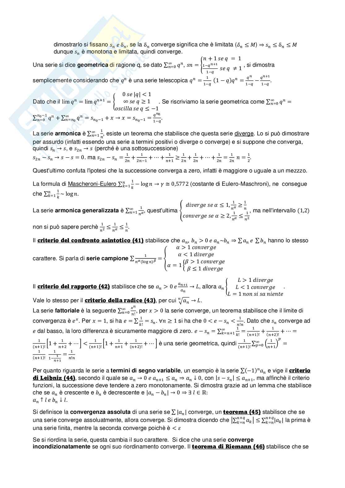 Riassunto esame Analisi I Pag. 11