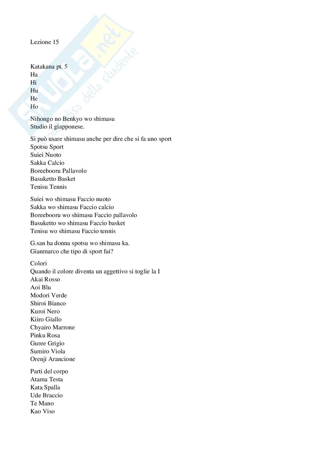 Riassunto esame Linguistica, Prof. Mastrangelo Matilde, libro consigliato Grammatica Giapponese, Matilde Mastrangelo Pag. 21