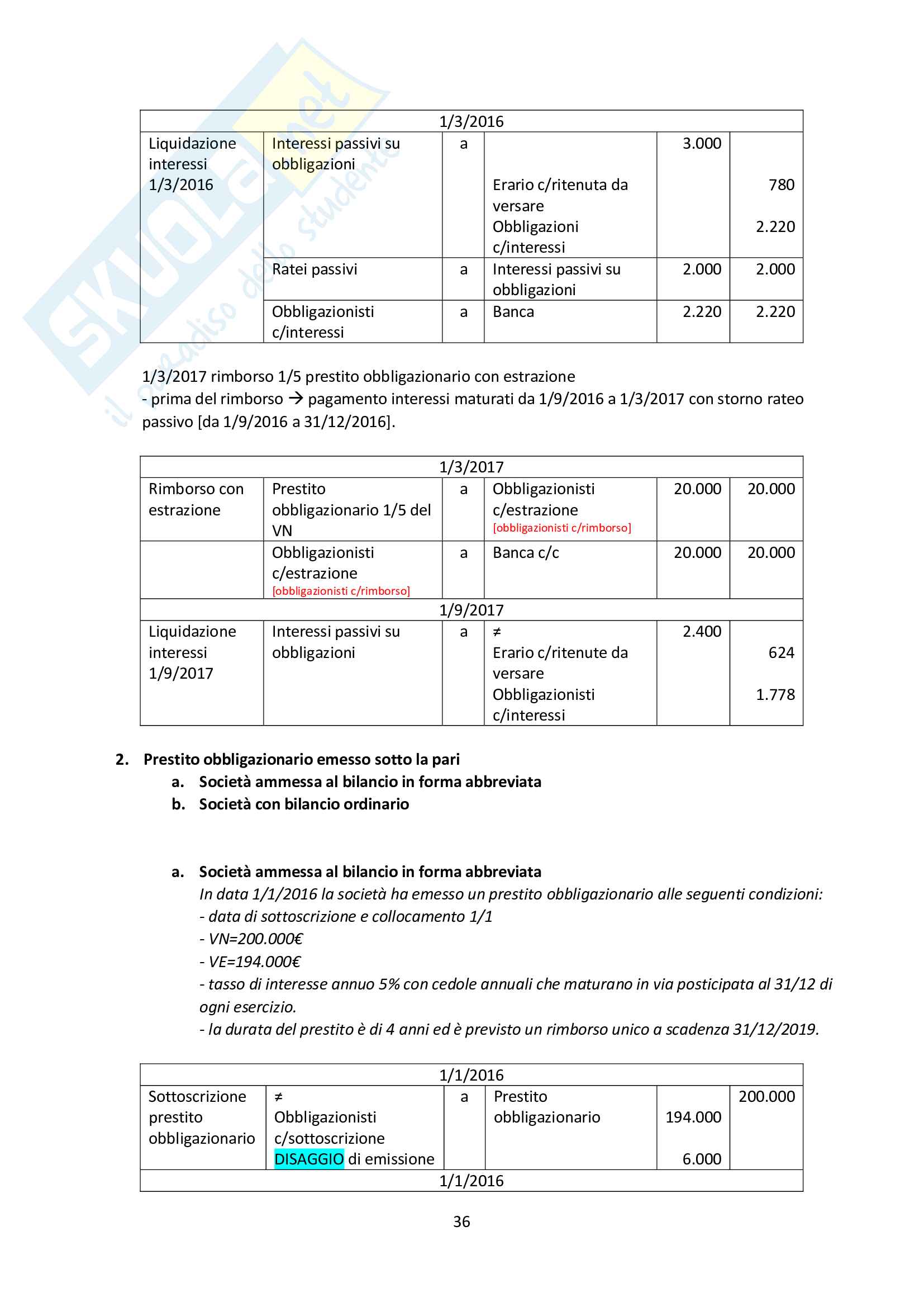 Appunti di Ragioneria generale  e bilancio d'esercizio Pag. 36