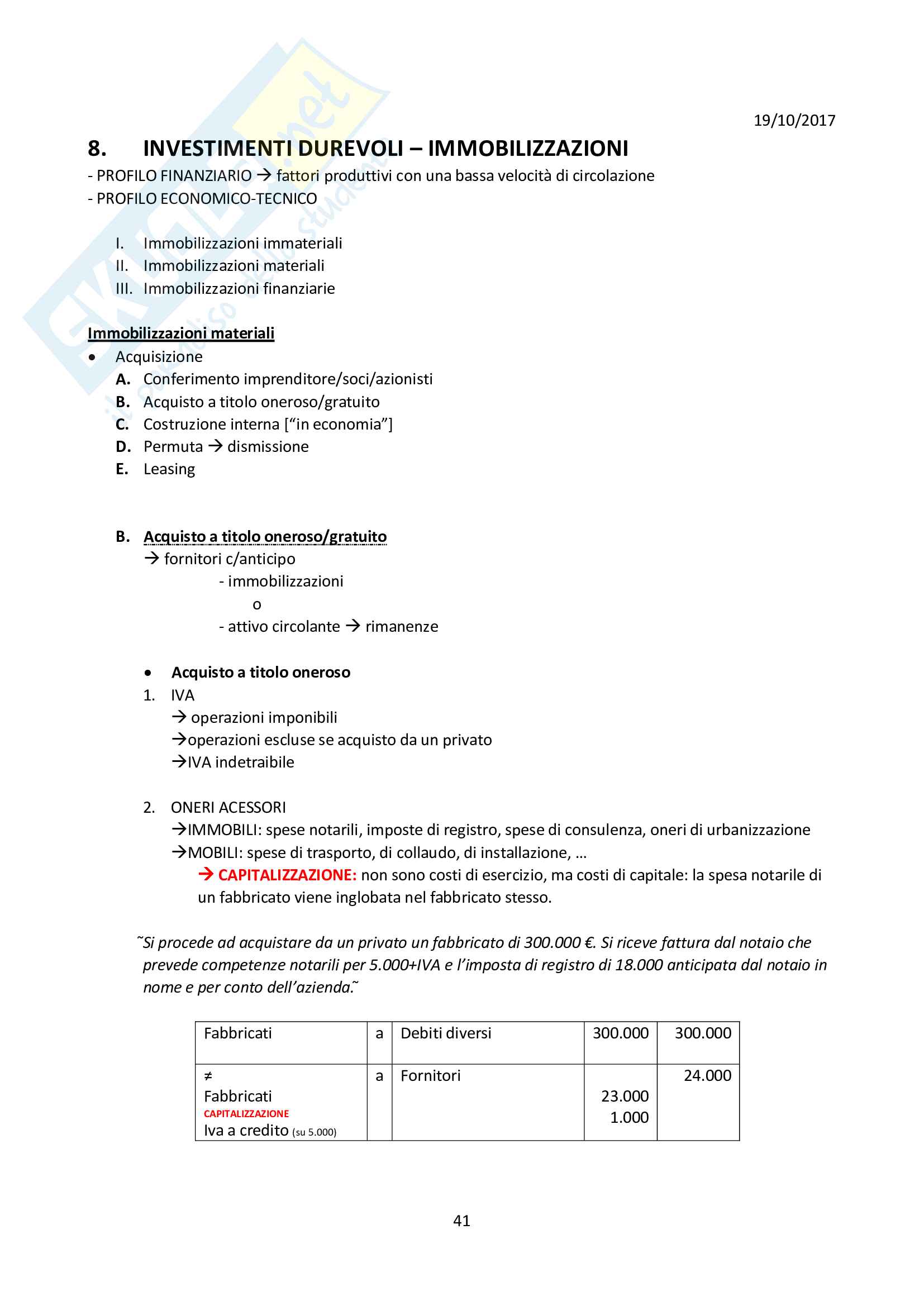 Appunti di Ragioneria generale  e bilancio d'esercizio Pag. 41