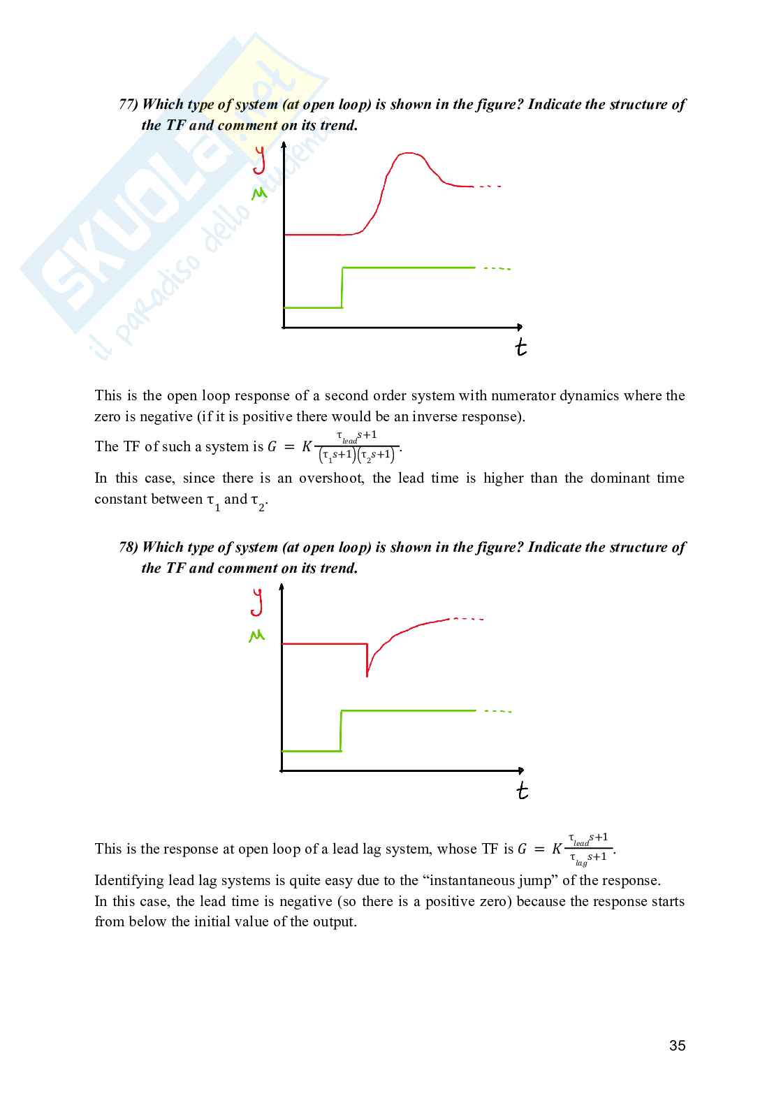 Process Dynamics and Control - Esercizi e domande svolte (Solved questions and exercises) Pag. 36