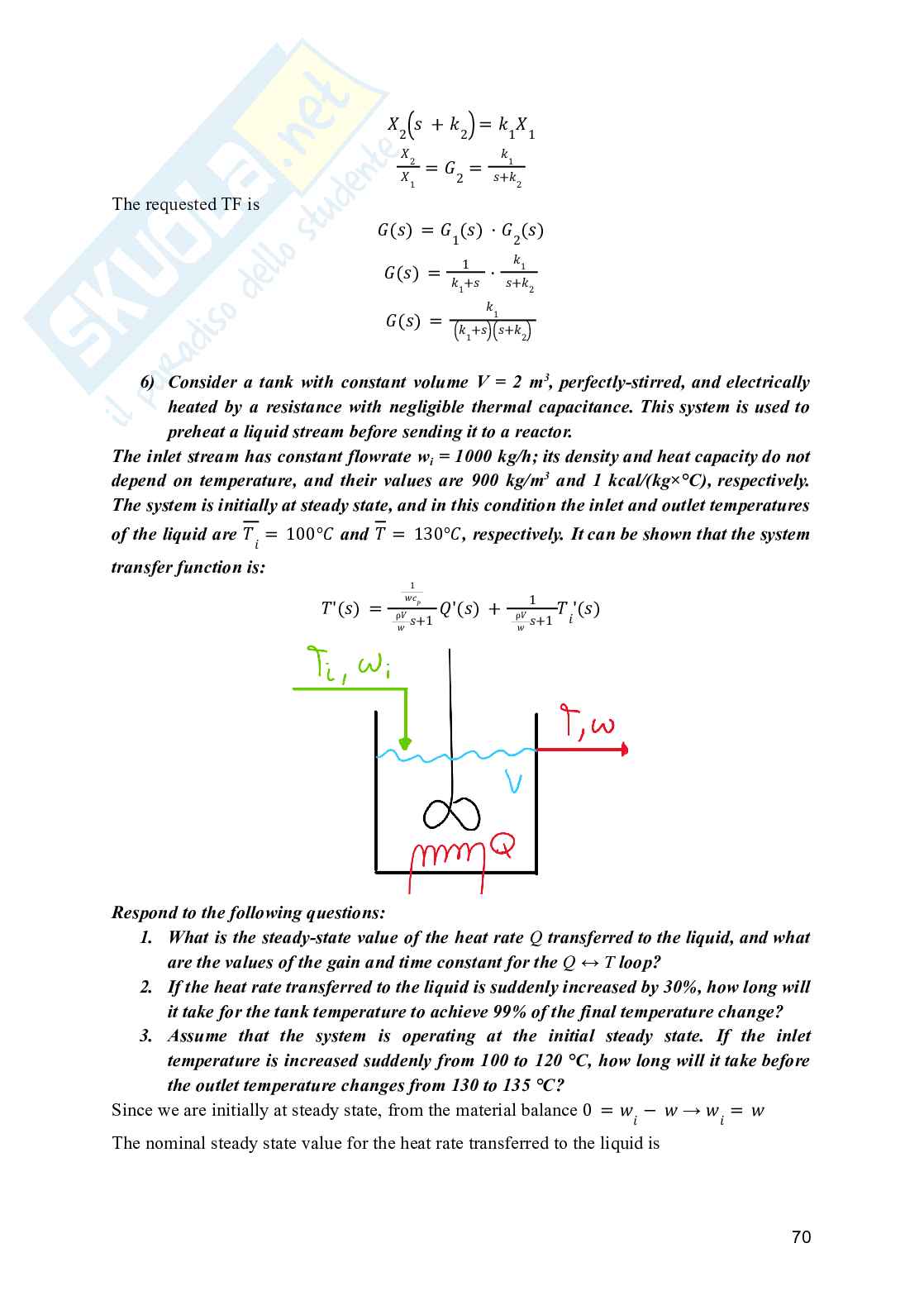 Process Dynamics and Control - Esercizi e domande svolte (Solved questions and exercises) Pag. 71