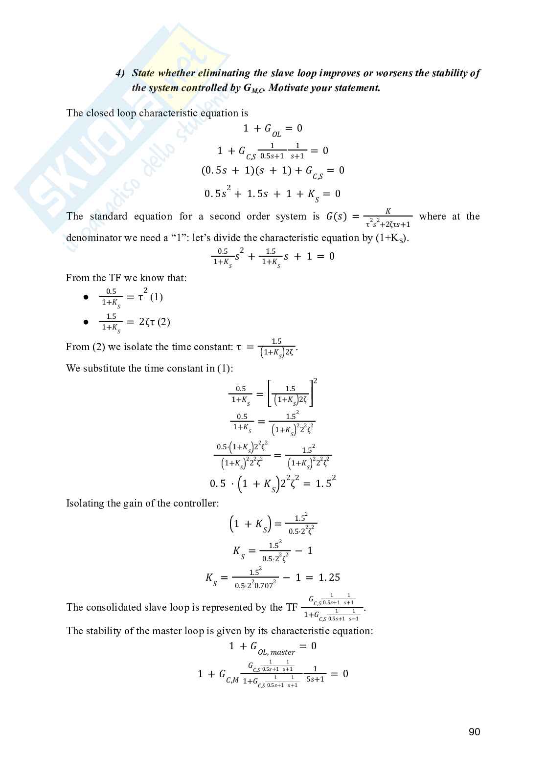 Process Dynamics and Control - Esercizi e domande svolte (Solved questions and exercises) Pag. 91